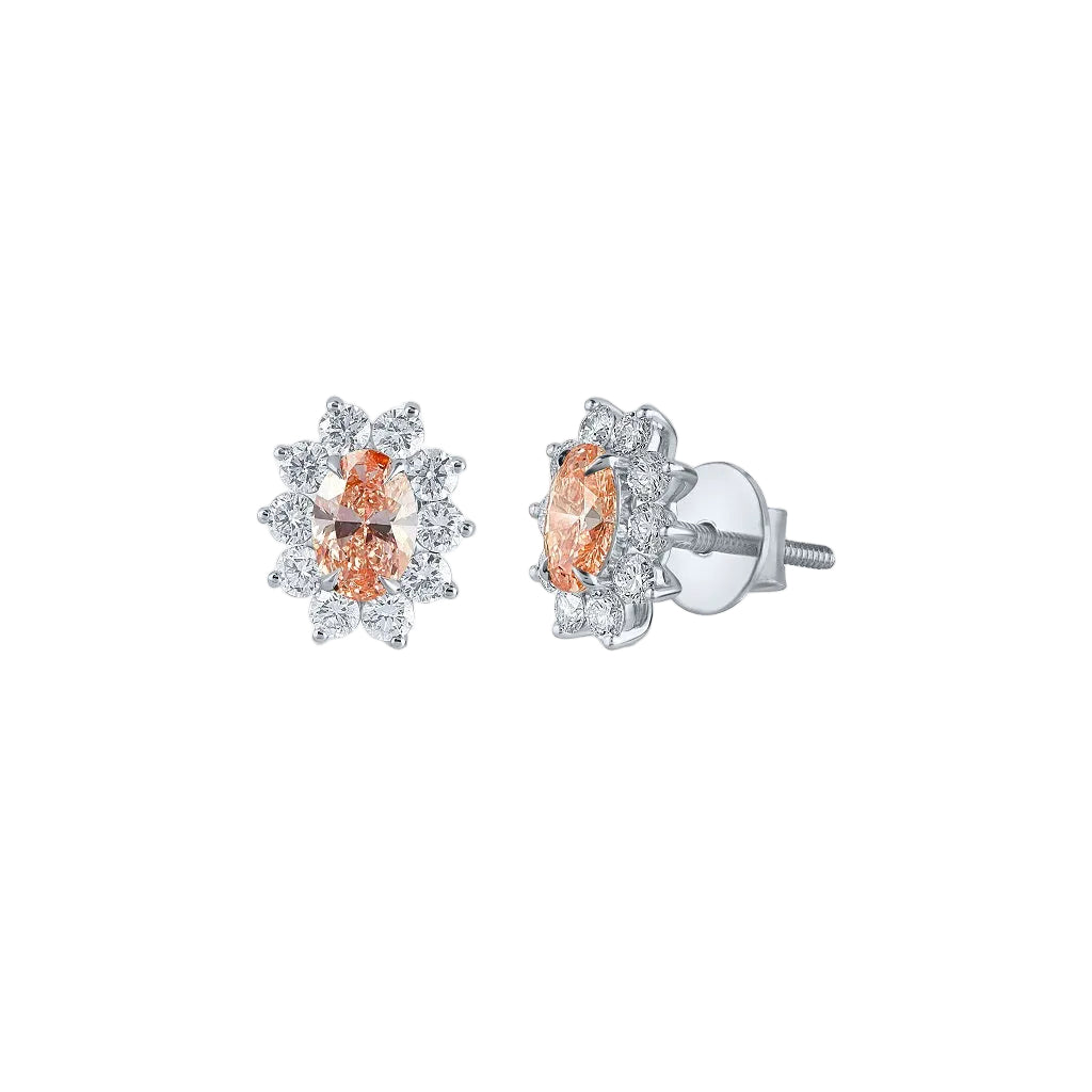 The Peach Nectar Halo Studs