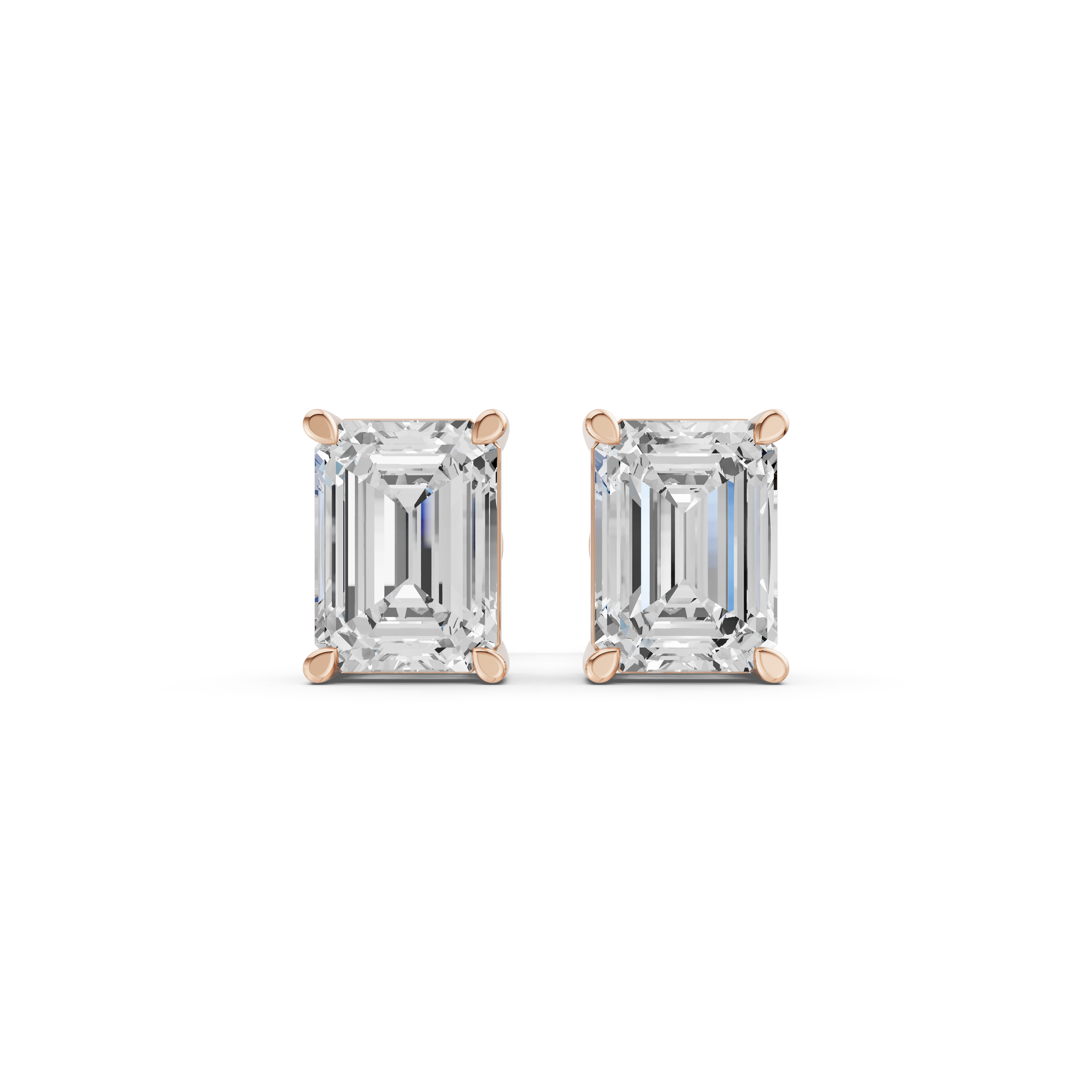 Emerald-Cut Diamond Stud Earrings