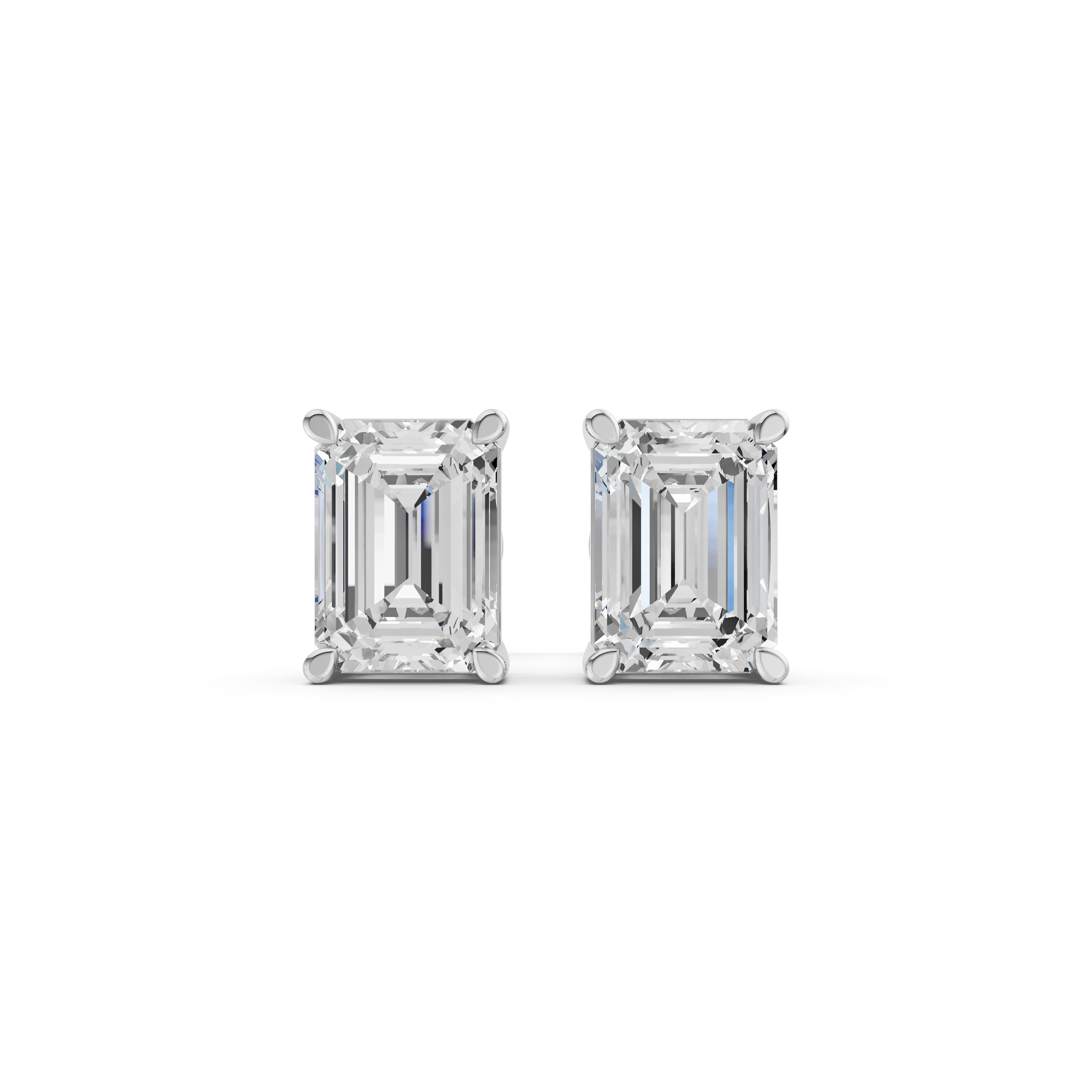 Emerald-Cut Diamond Stud Earrings
