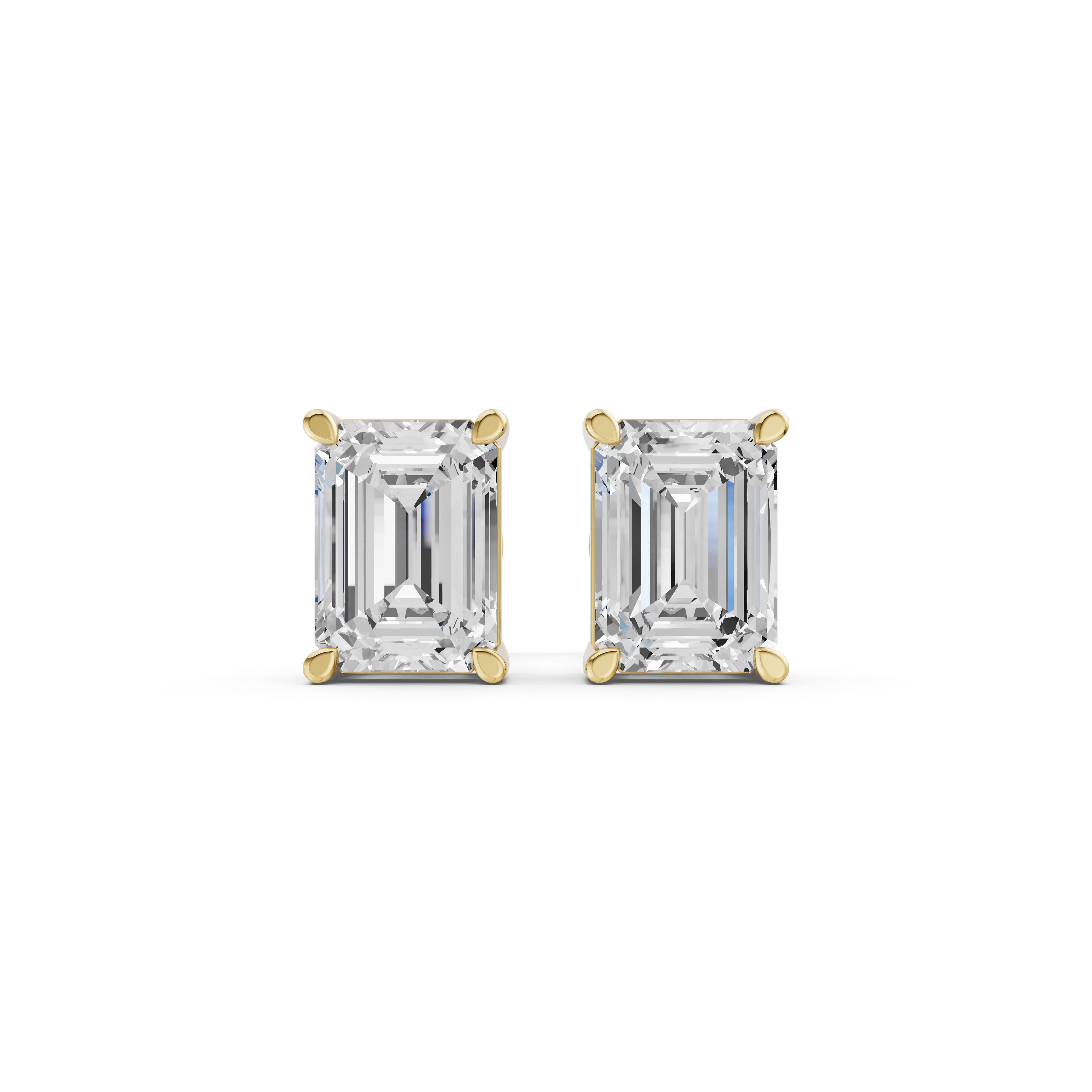 Emerald-Cut Diamond Stud Earrings