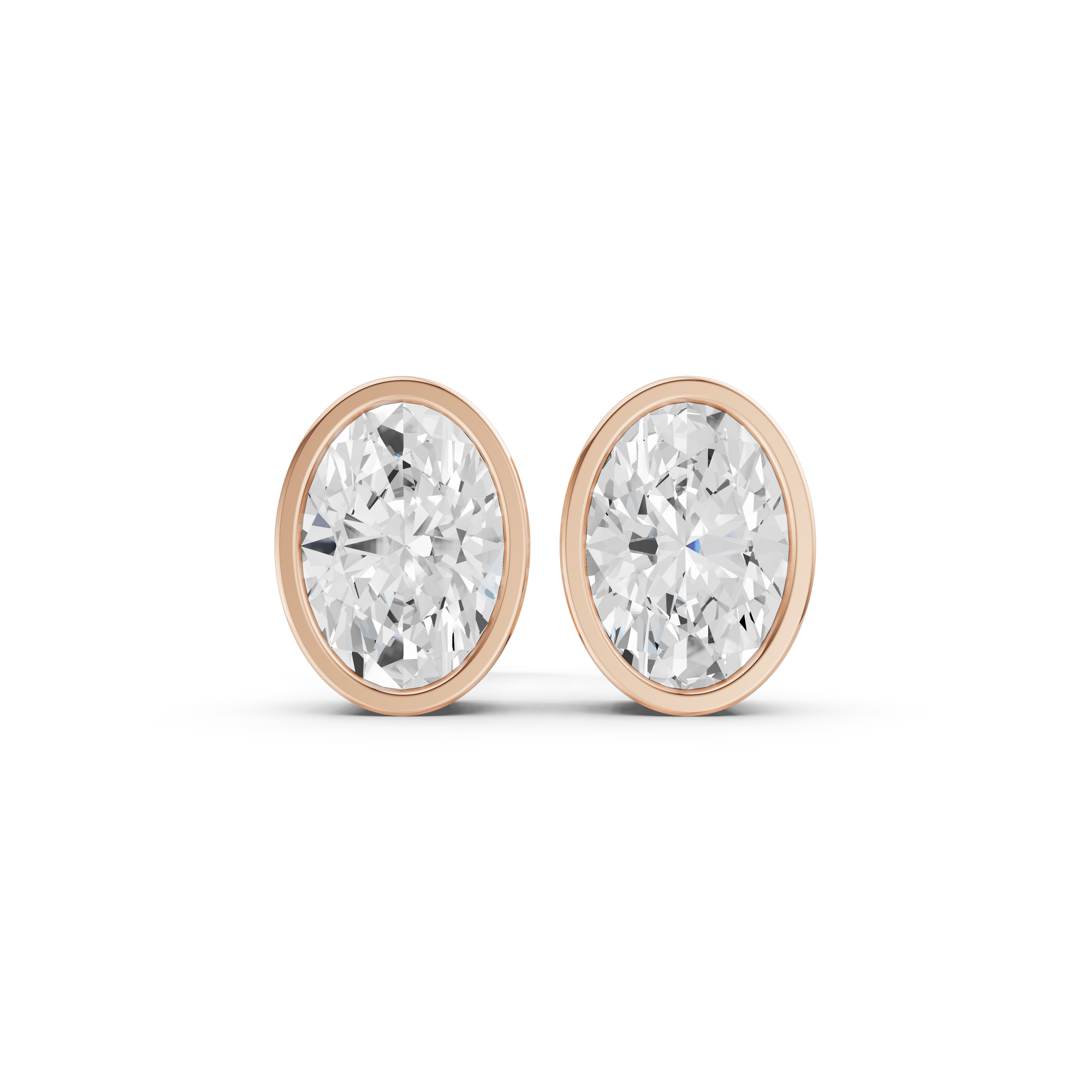 The Aria Oval Bezel Stud Earrings