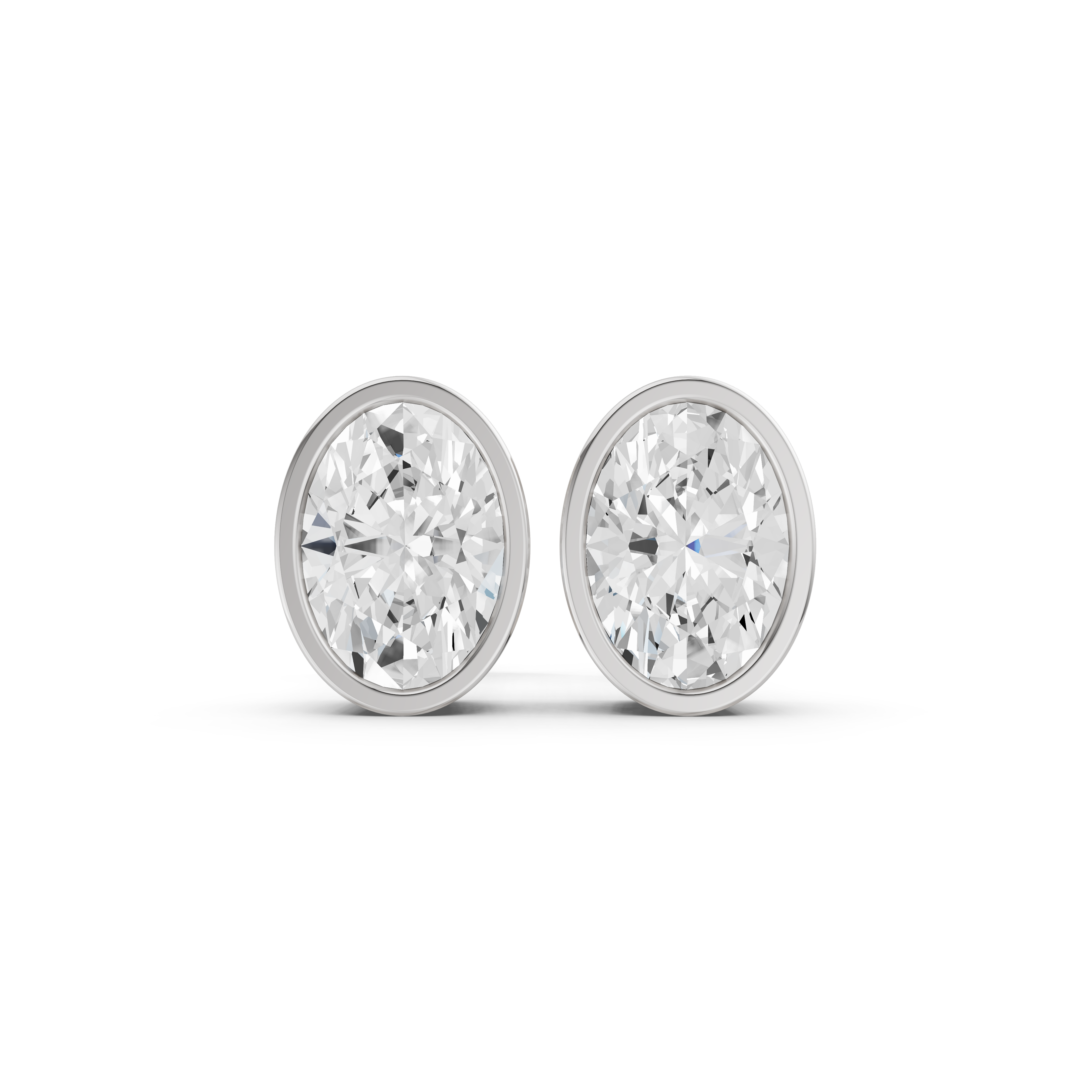 The Aria Oval Bezel Stud Earrings