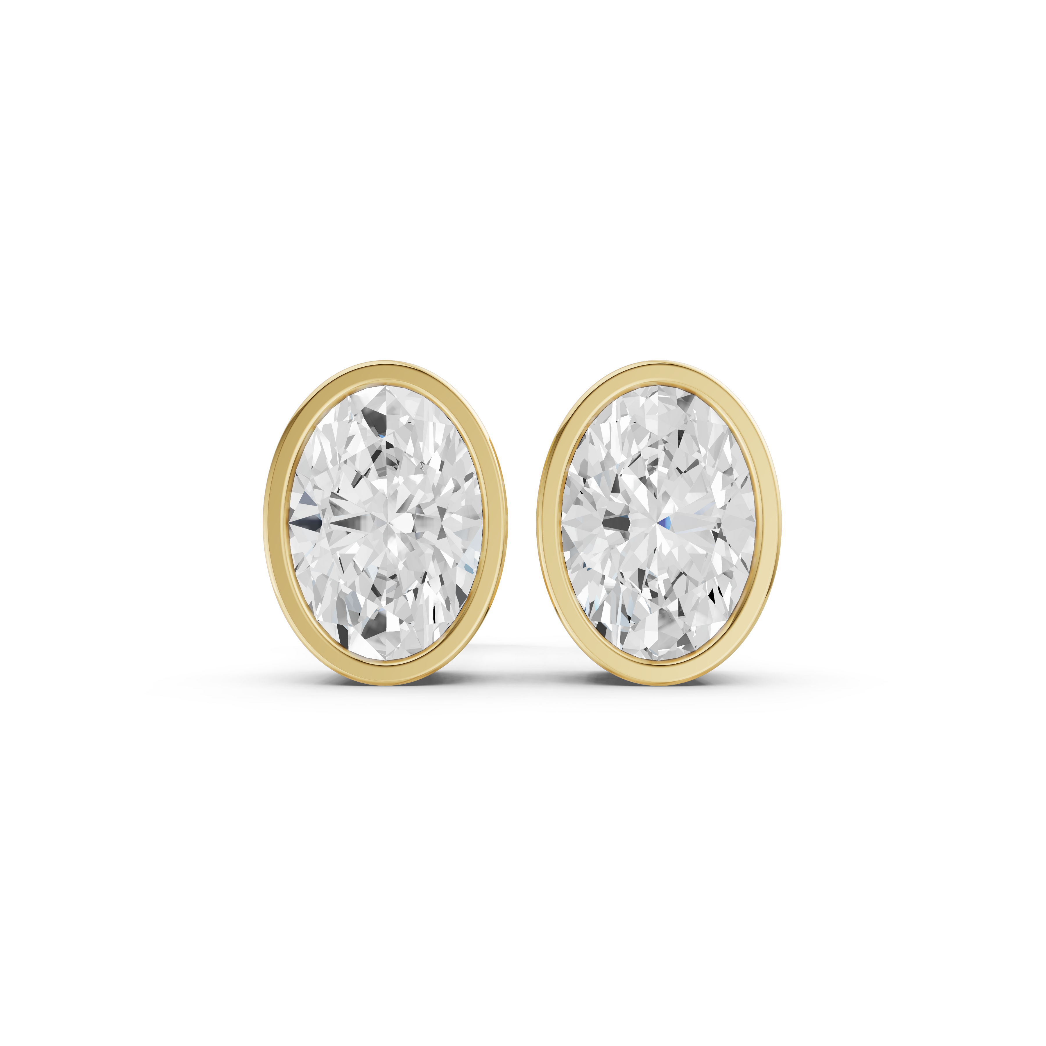 The Aria Oval Bezel Stud Earrings
