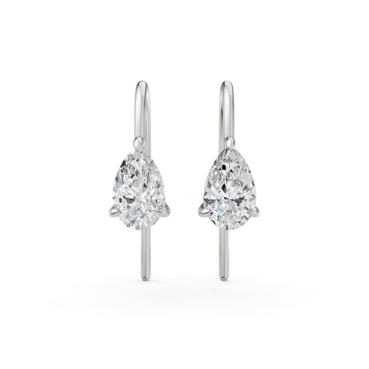 Pear-Cut Diamond Ear Climber Earrings