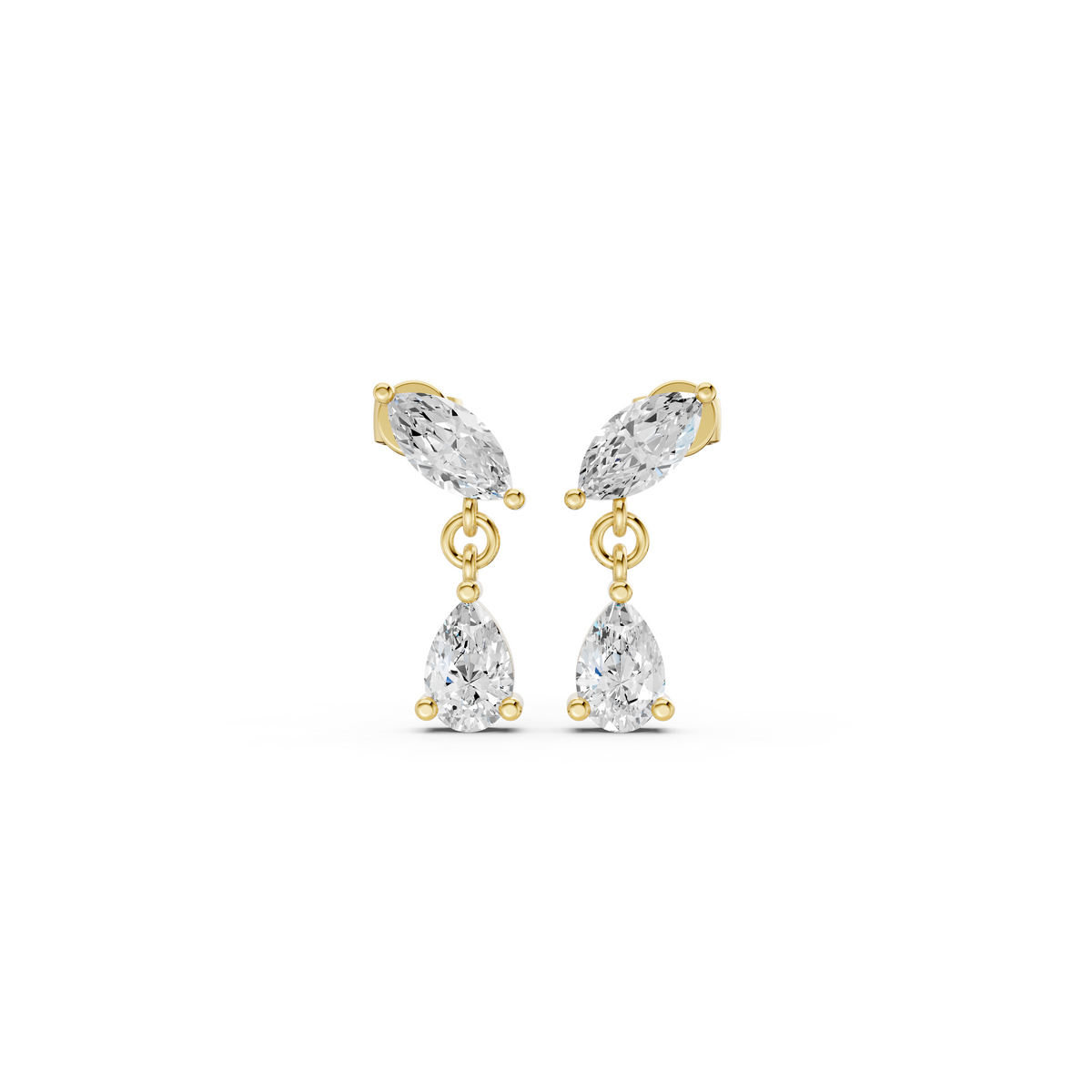 Duo Pear Drop Diamond Earrings