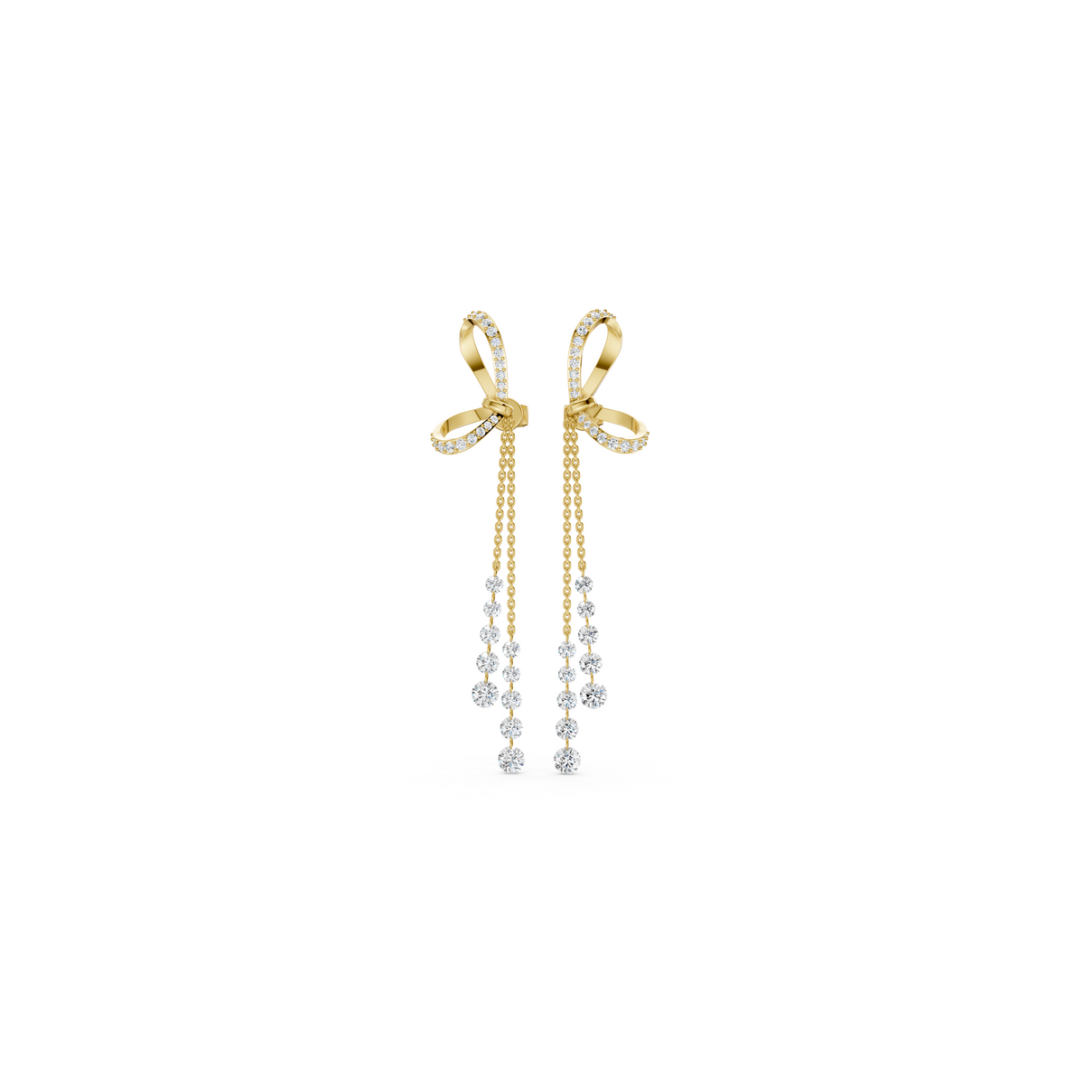 Celeste Bow Diamond Drop Earrings