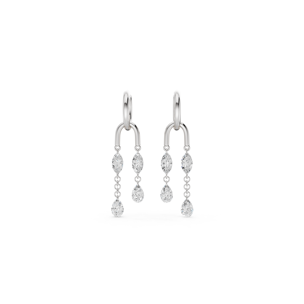 Triple Drop Diamond Earrings