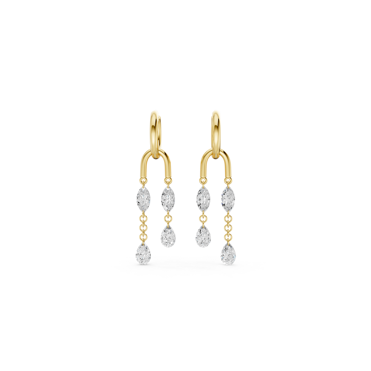 Triple Drop Diamond Earrings