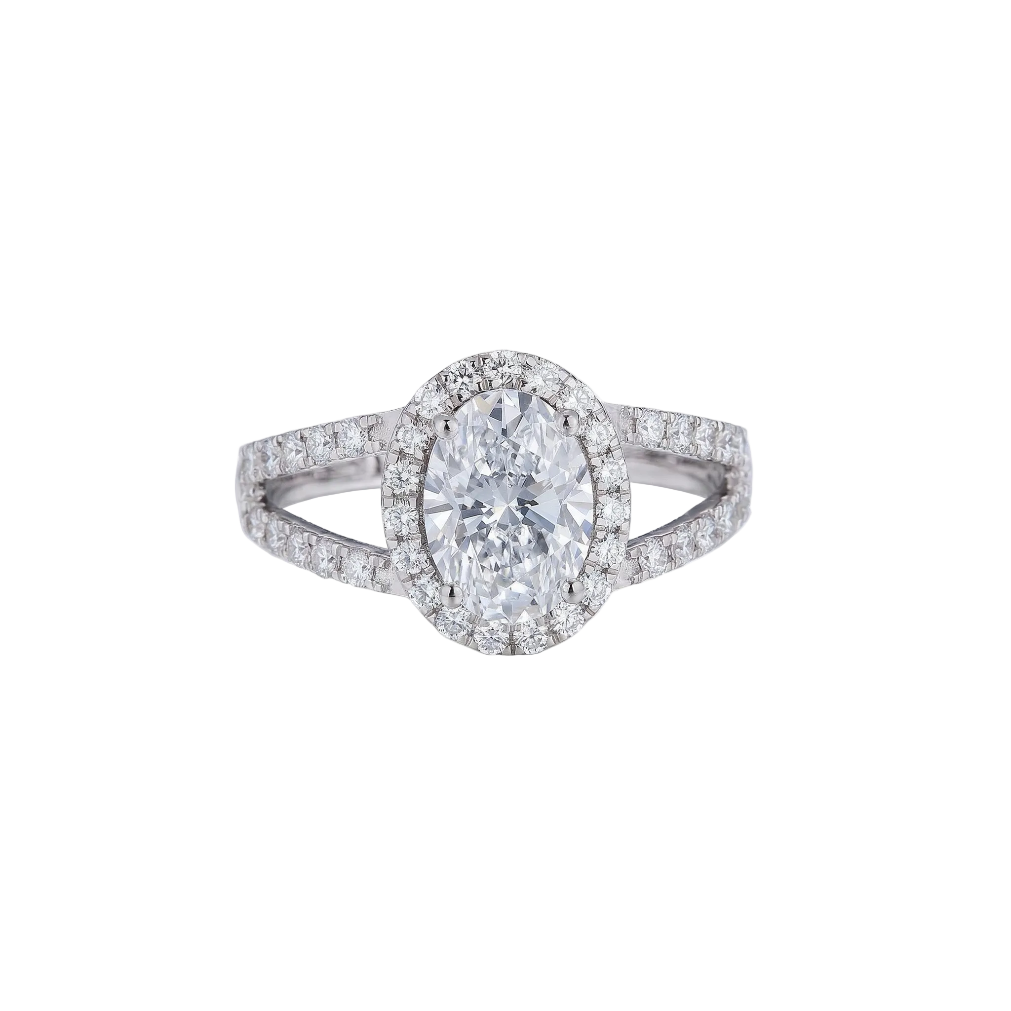 Oval Halo Split-Shank Ring