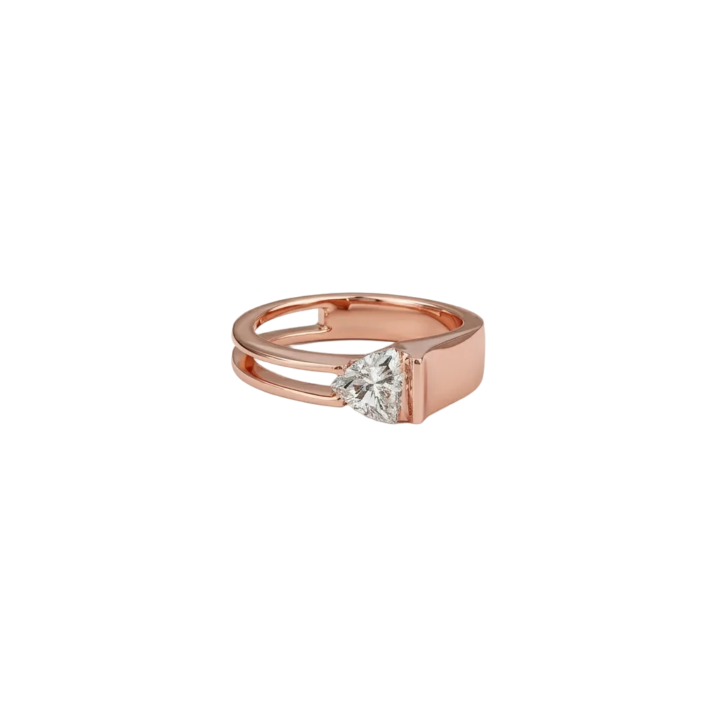 Trillion Tension-Set Split-Shank Ring