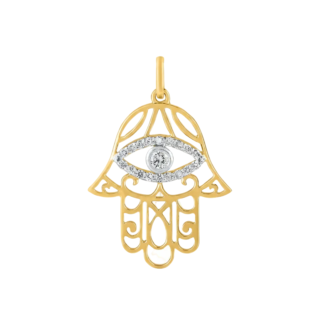Filigree Hamsa Evil Eye Pendant