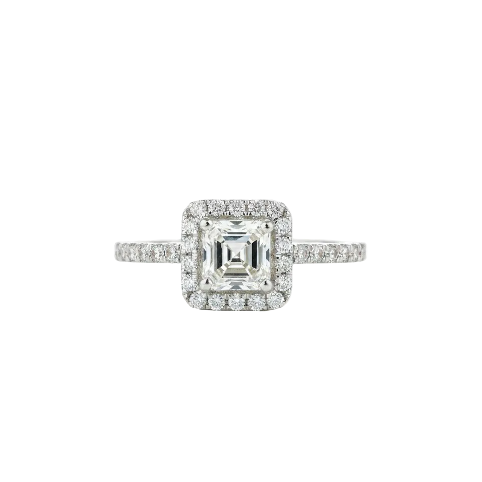Asscher-Cut Halo Ring