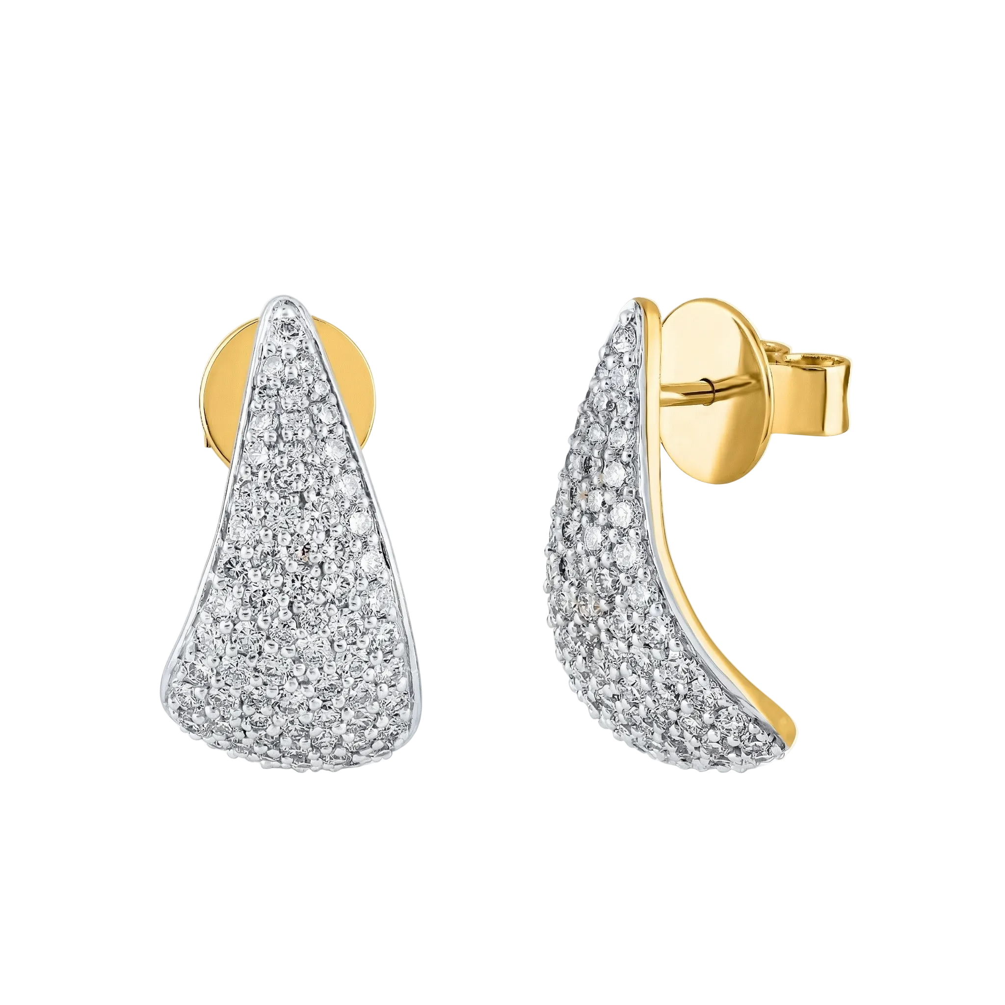 Pavé Diamond Sculptural Teardrop Studs