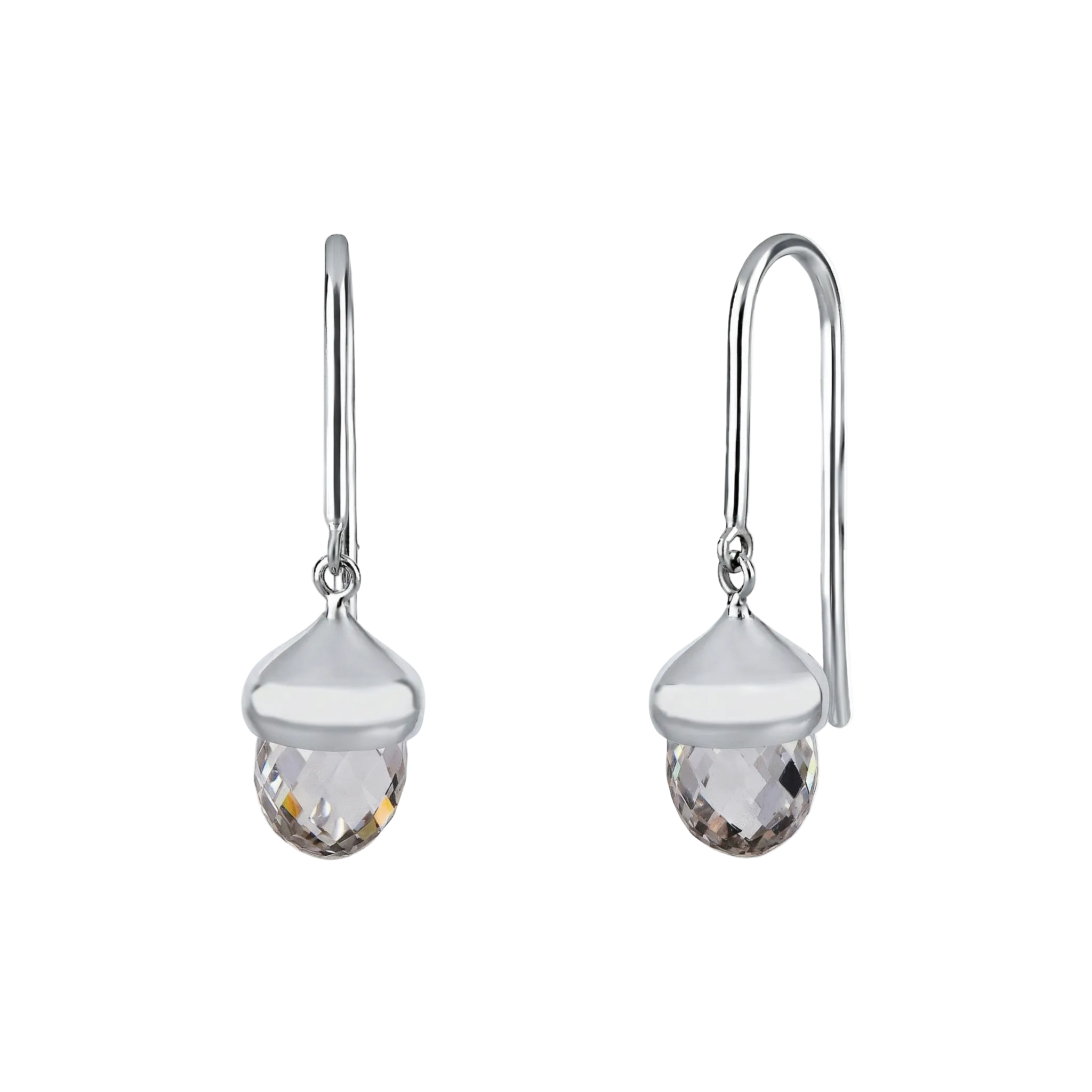 Diamond Acorn Briolette Drops