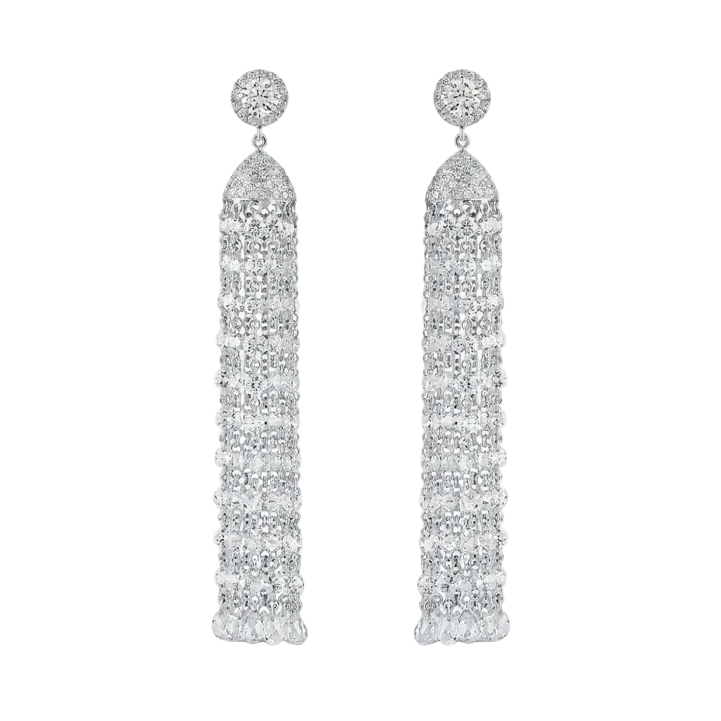 Diamond Tassel Couture Earrings