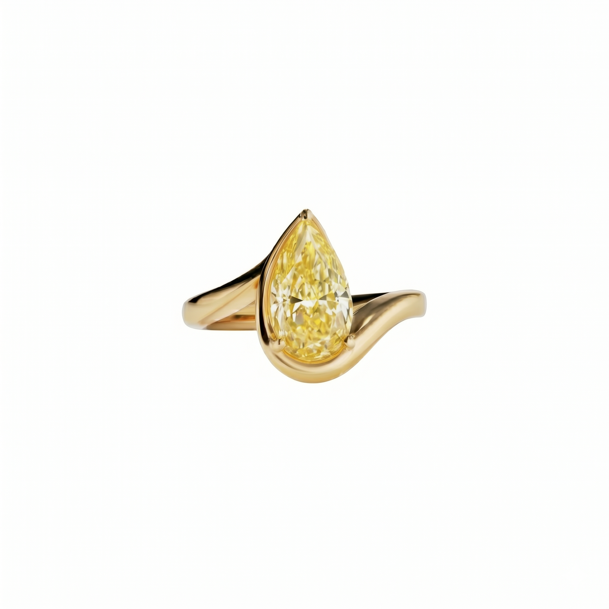 Pear Canary Wave Ring
