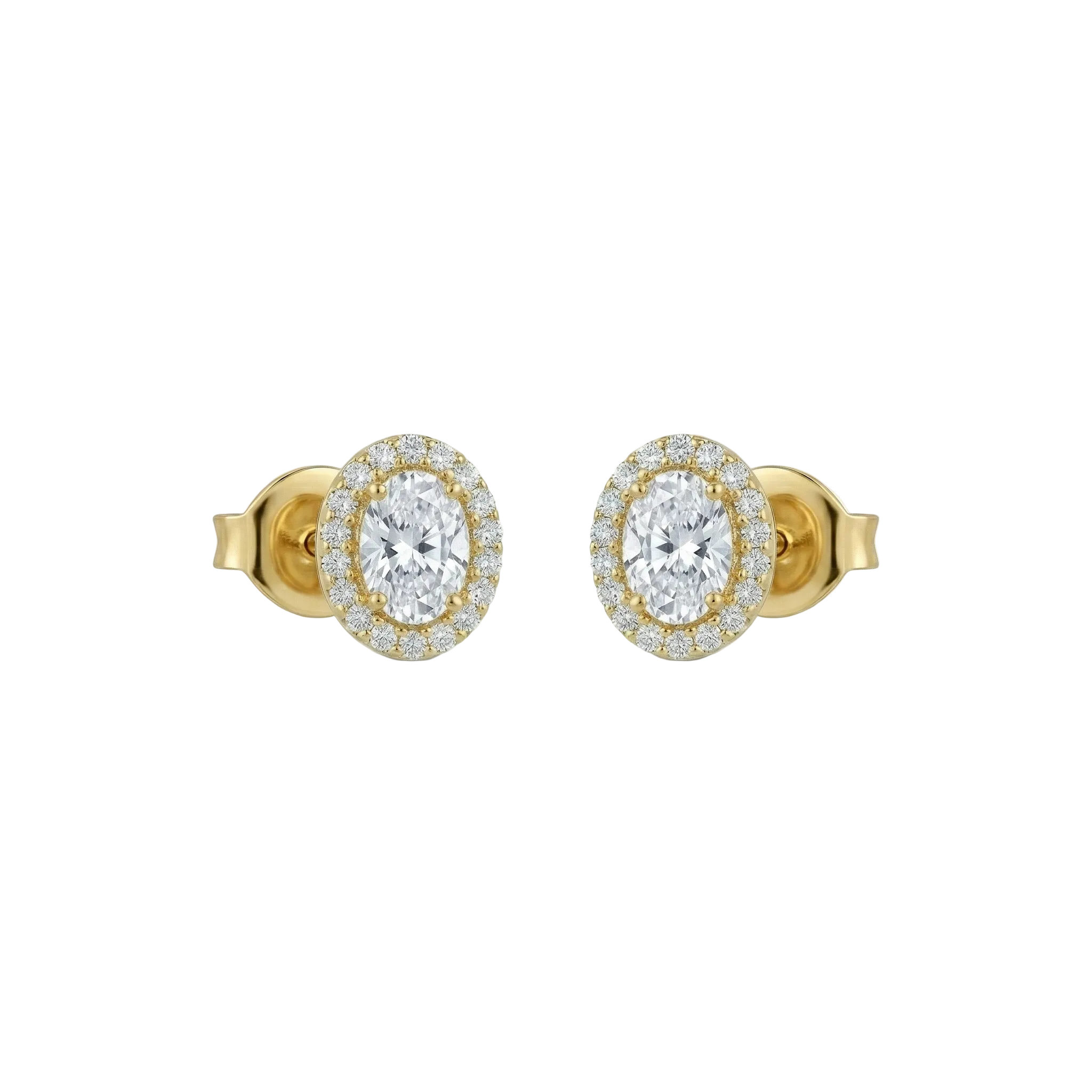 Oval Halo Studs