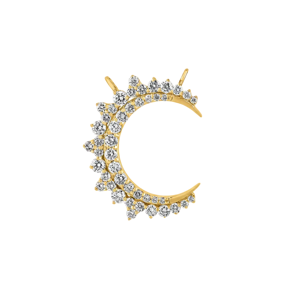Crescent Moon Diamond Corona Pendant