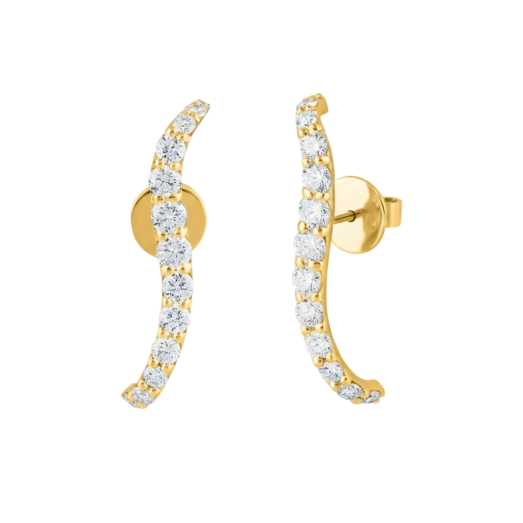 S-Curve Diamond Ear Climbers