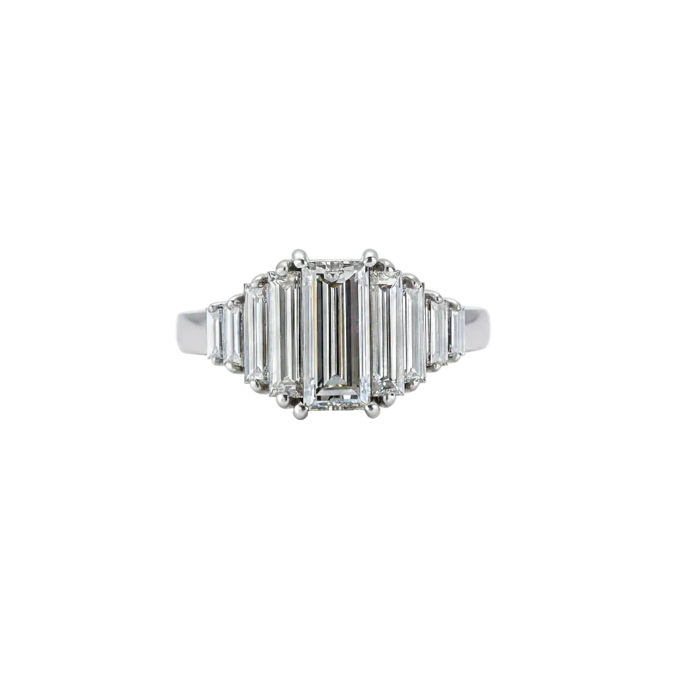 Emerald & Baguette Art Deco Ring