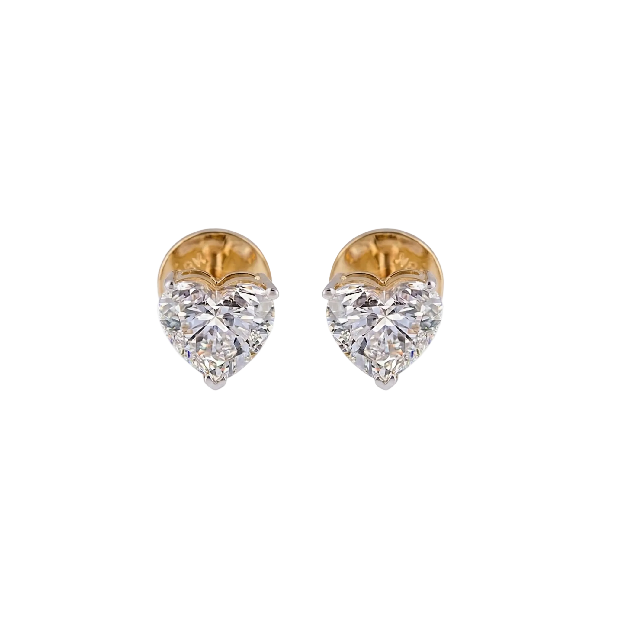 Heart-Cut Diamond Stud Earrings