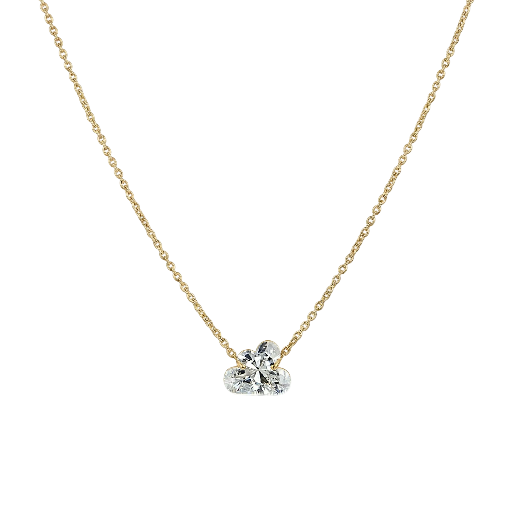 Cloud-Cut Diamond Silhouette Pendant