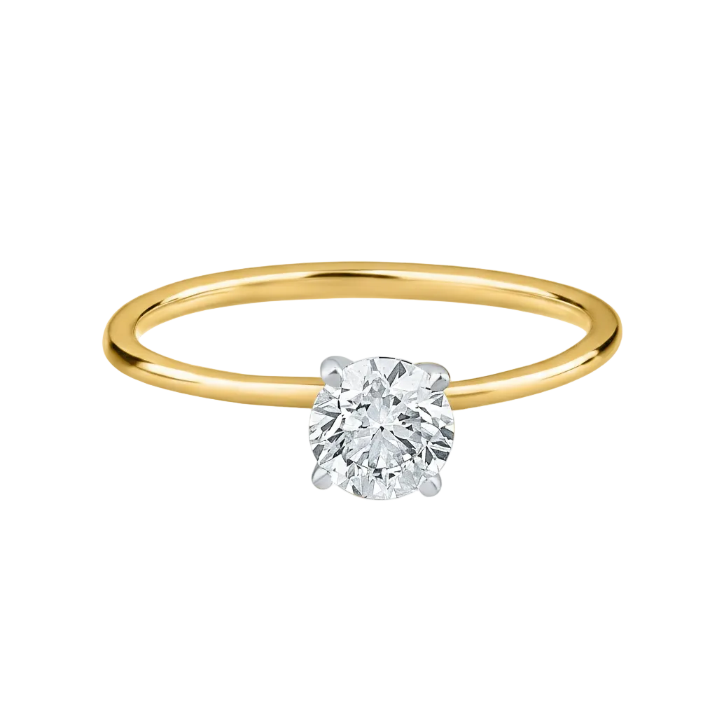 Round Petite Solitaire Ring