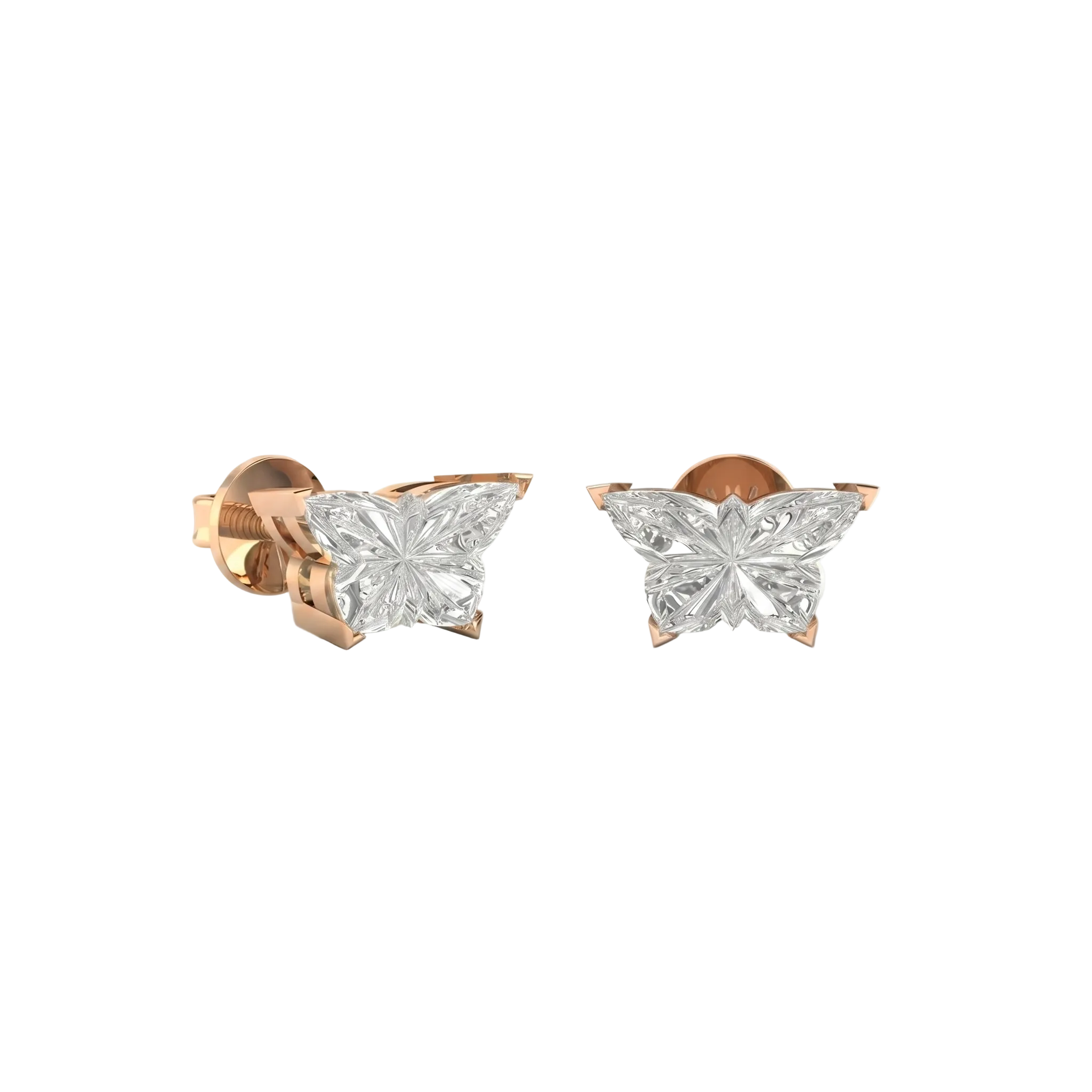 Butterfly Diamond Stud Earrings