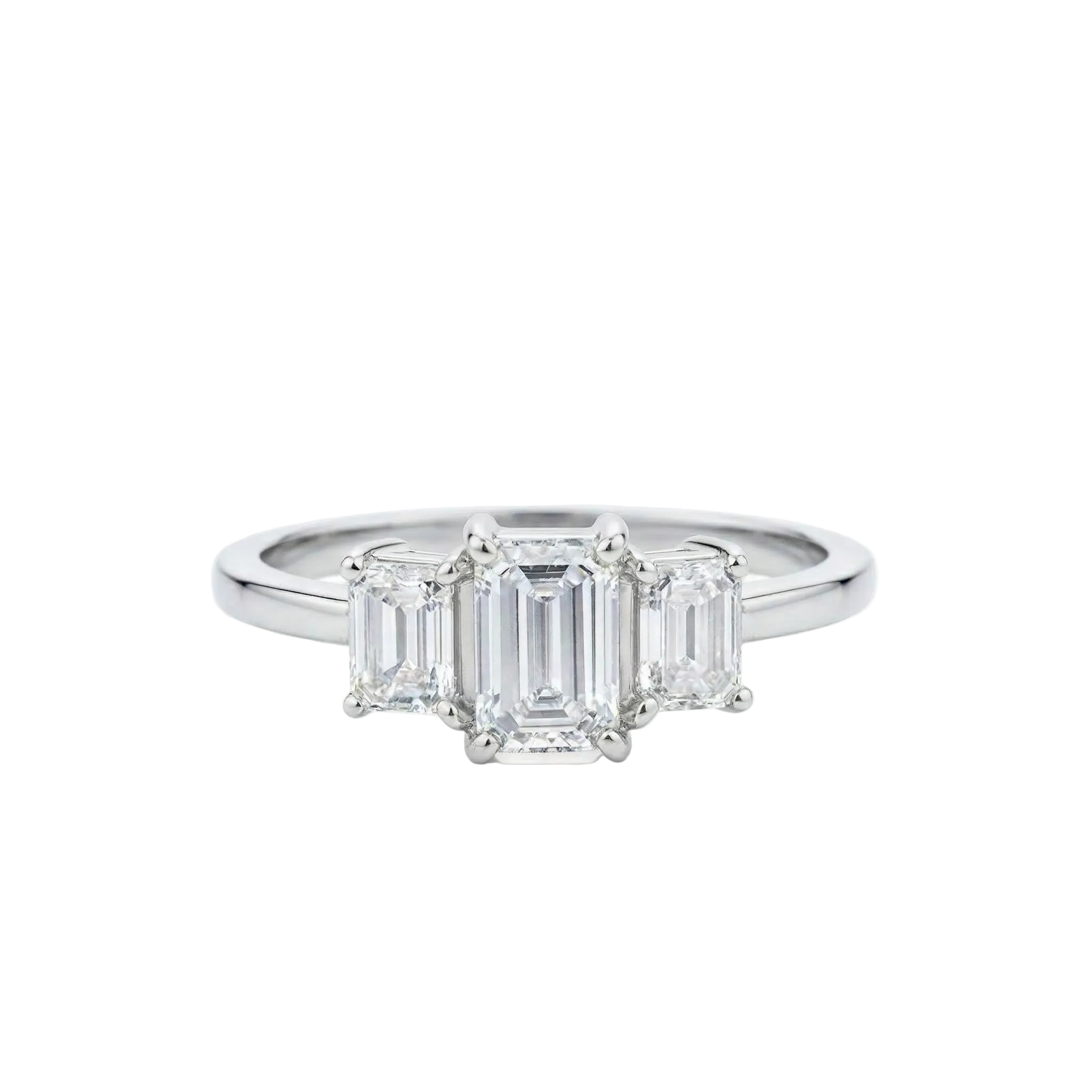 Emerald-Cut Three-Stone Ring