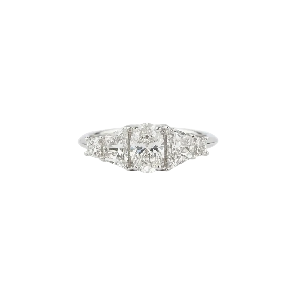 Oval & Graduated Trapezoid Ring