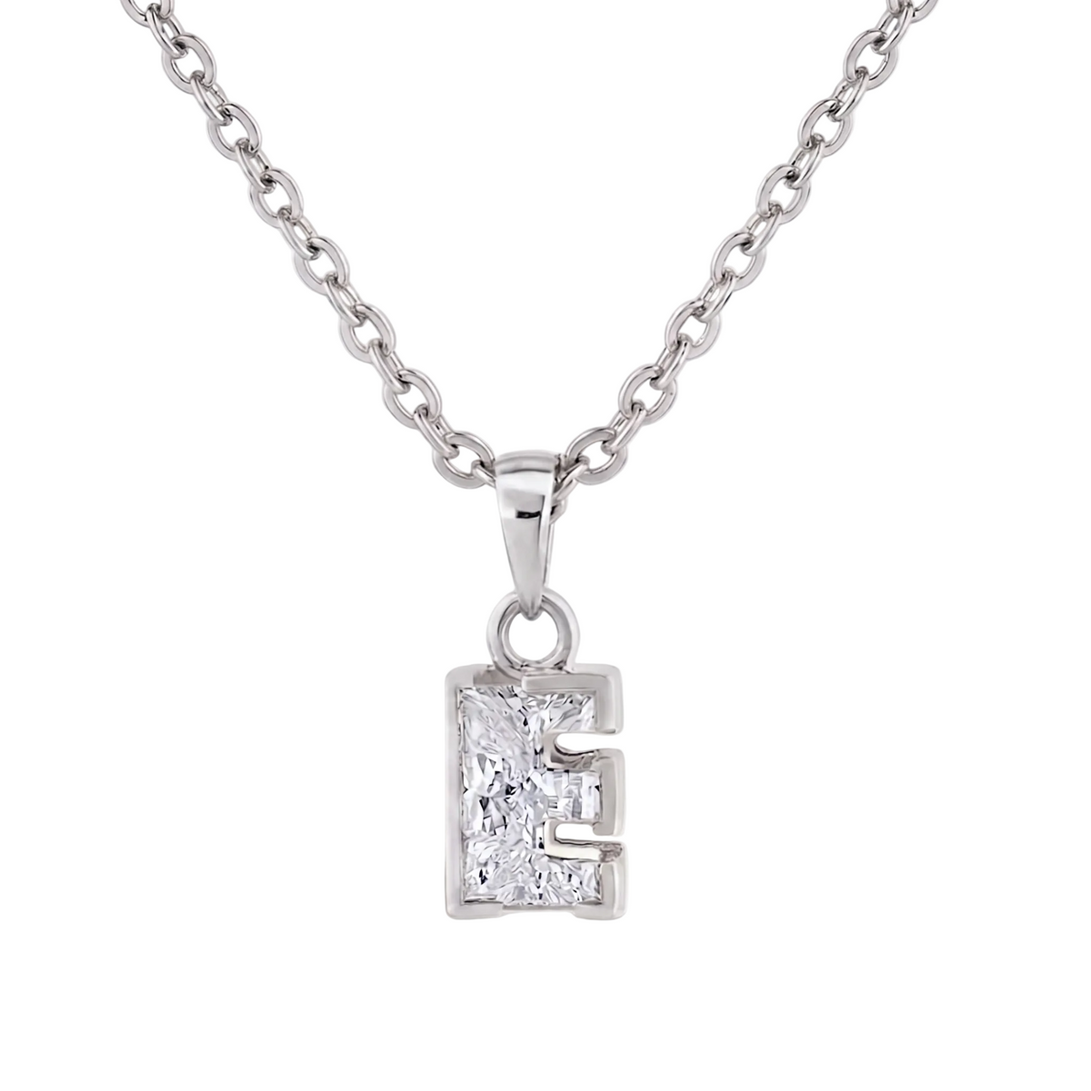Letter "E" Diamond Pendant
