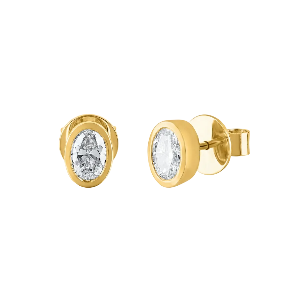 Oval Bezel Studs