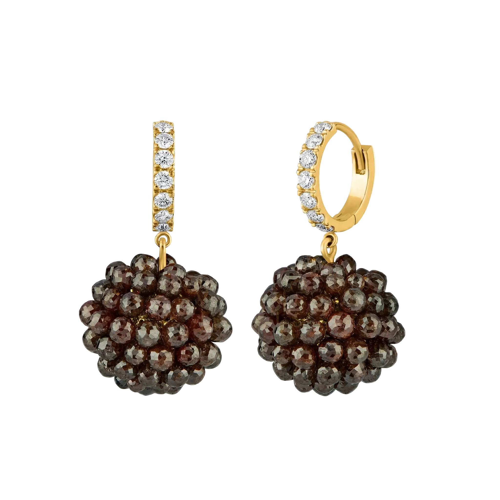 Chocolate Diamond Orb Huggie Drops