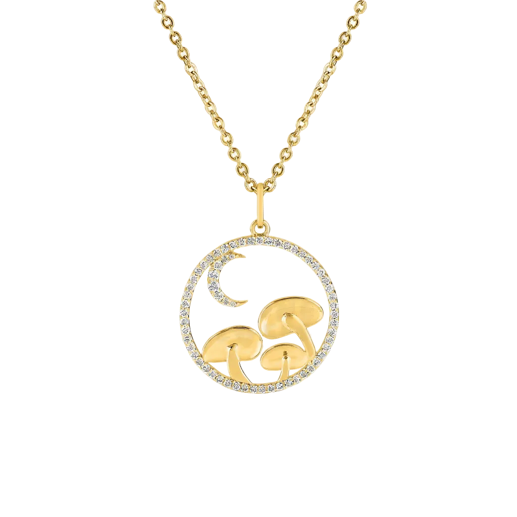 Enchanted Forest Moon & Mushroom Medallion