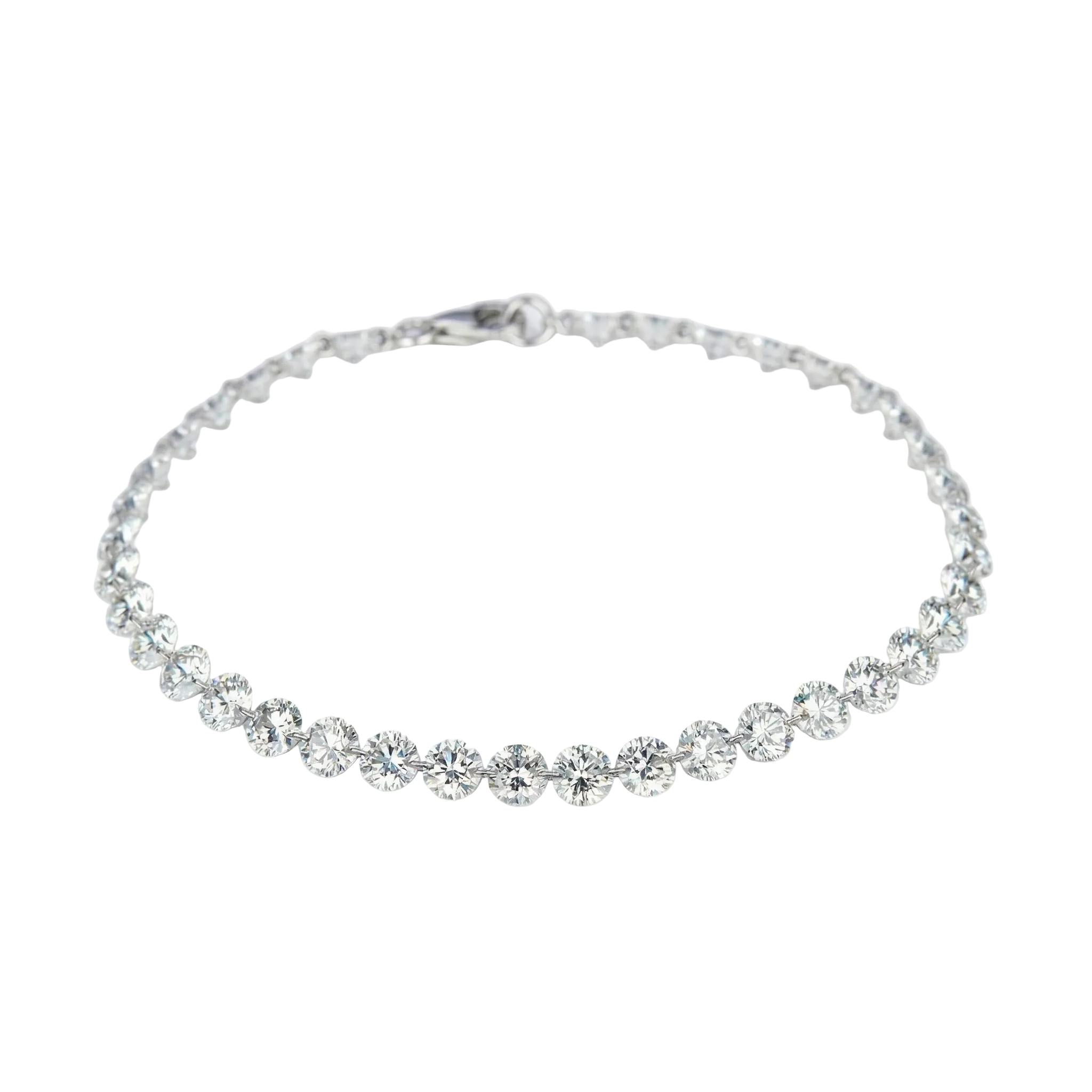 Round Brilliant Grand Floating Tennis Bracelet