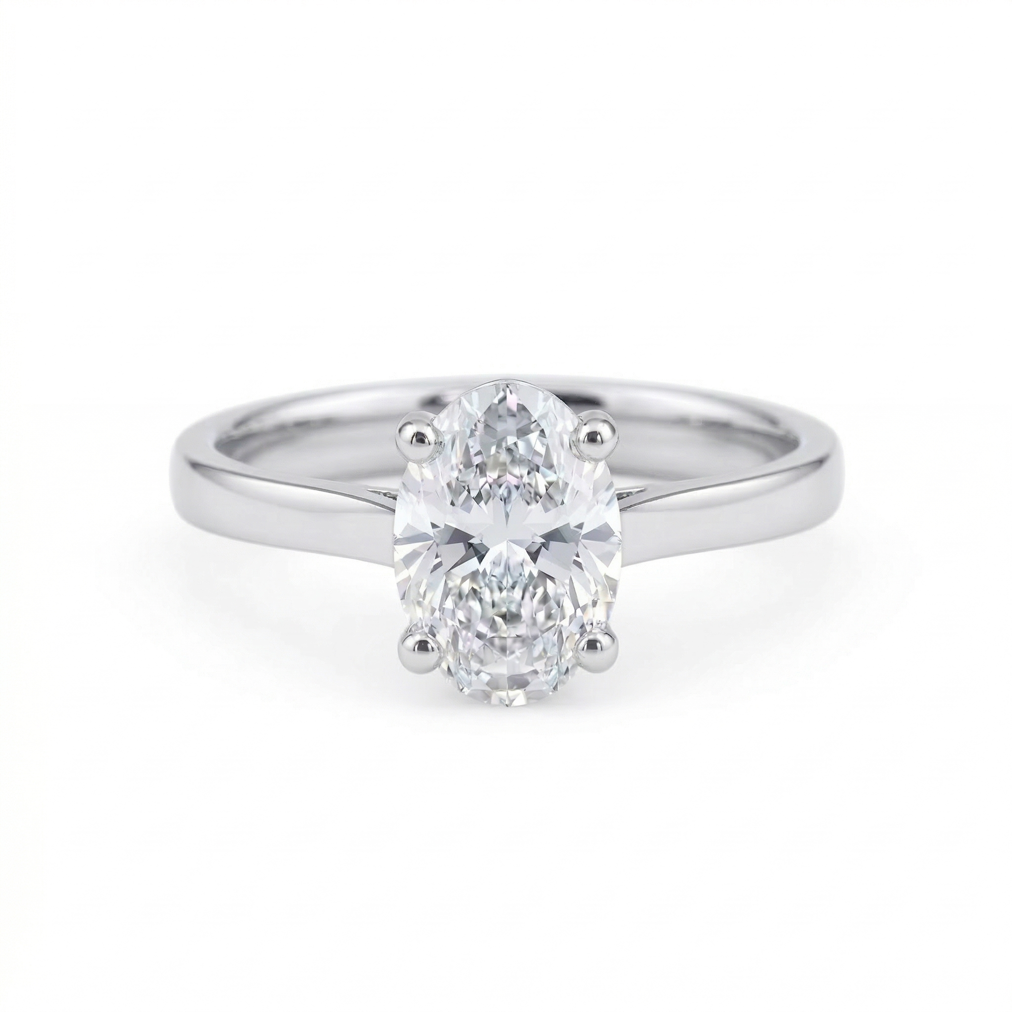 Oval Tapered-Band Solitaire