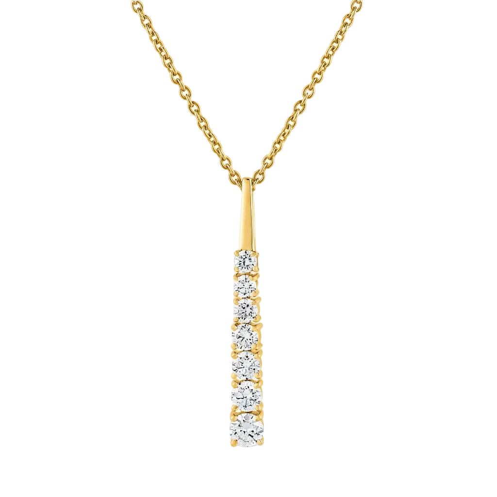 Round Brilliant Linear Drop Pendant
