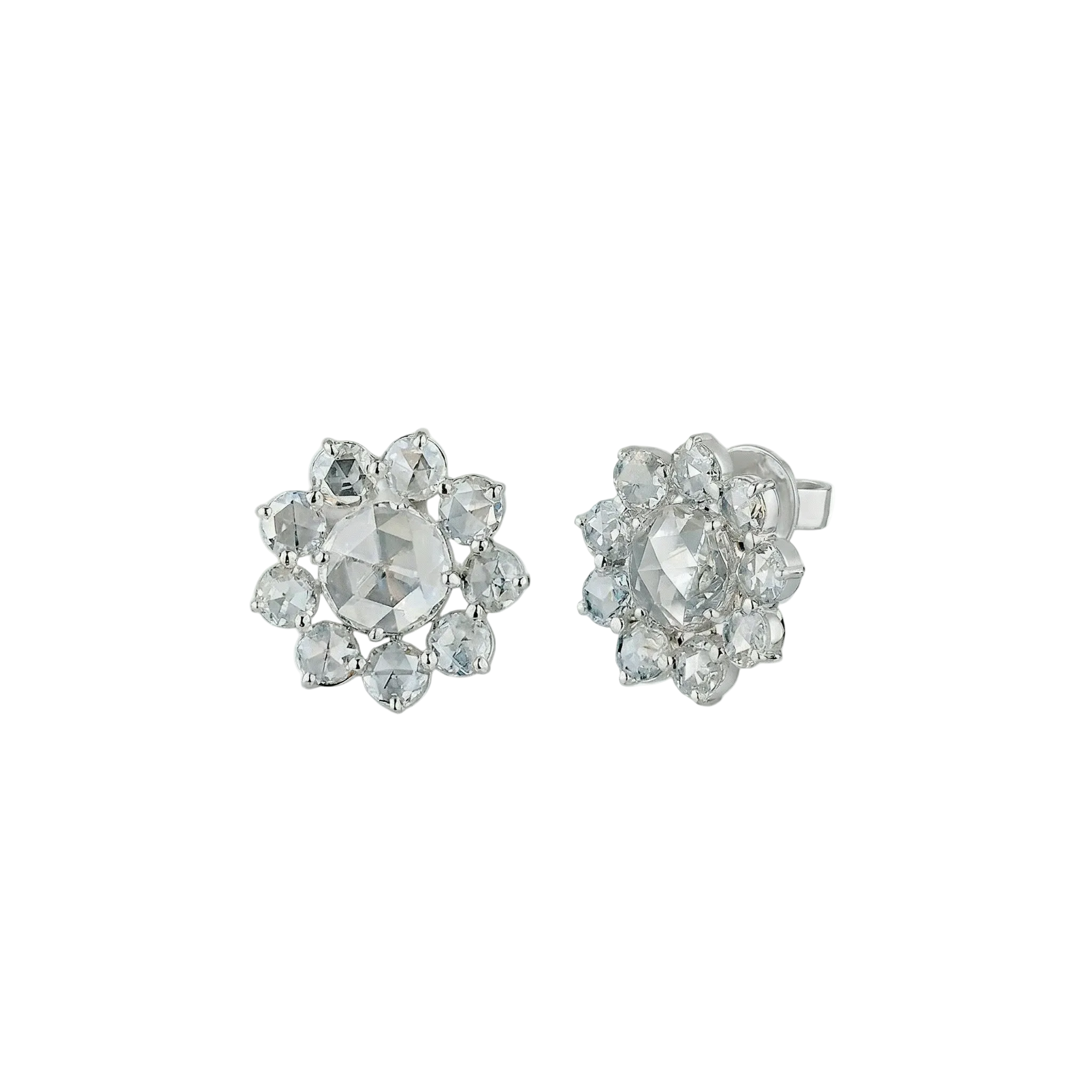 Rose Cut Floral Studs