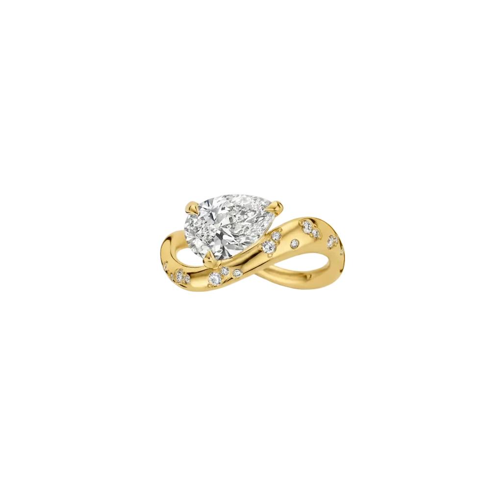 Pear-Cut Celestial Bypass Ring