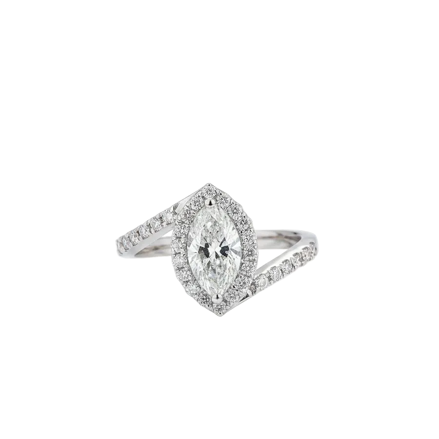 Marquise Halo Bypass Ring