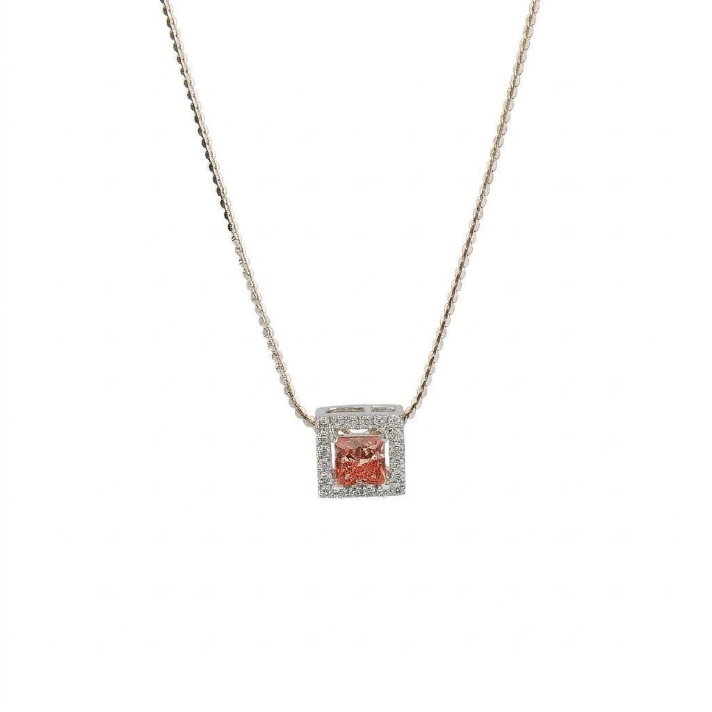 Pink Radiant Halo Slide Pendant