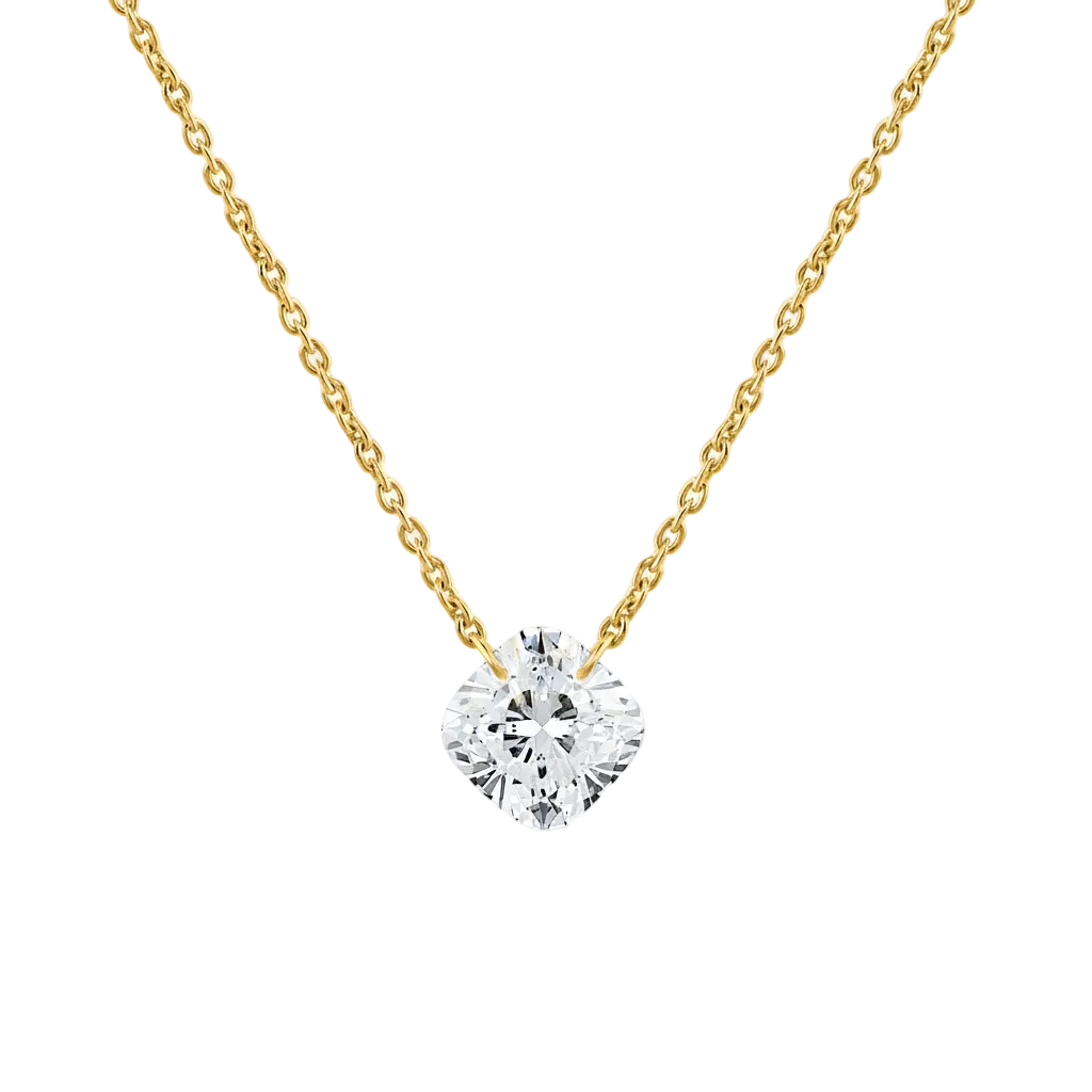 Cushion-Cut Floating Solitaire Pendant