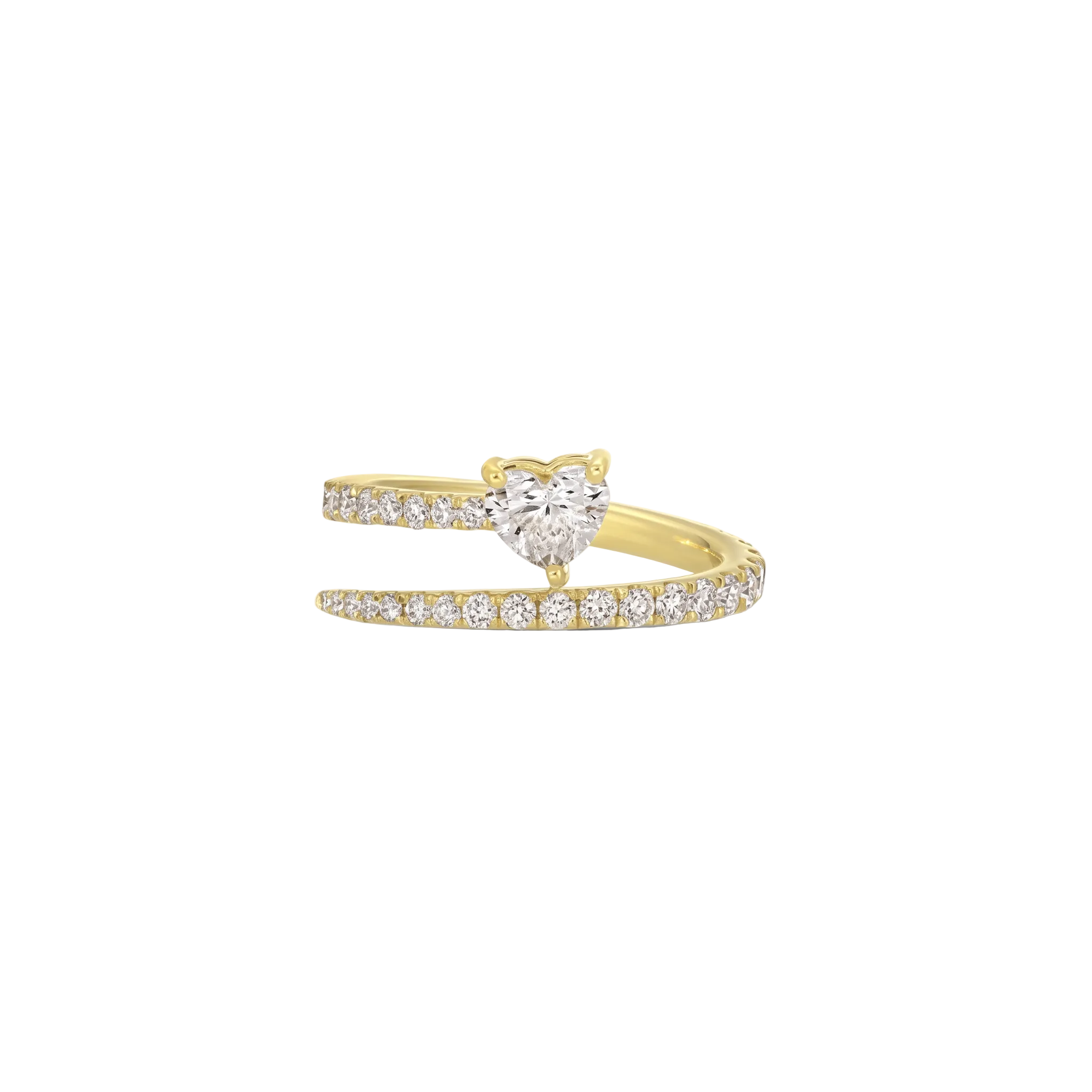 Heart-Cut Bypass Wrap Ring