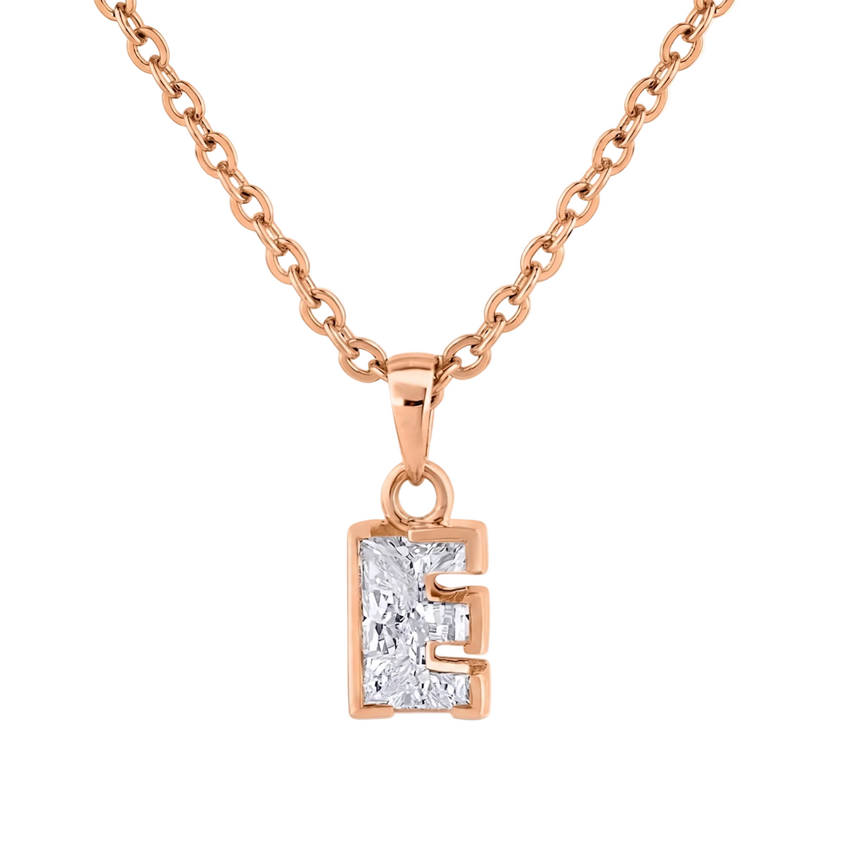 Letter "E" Diamond Pendant