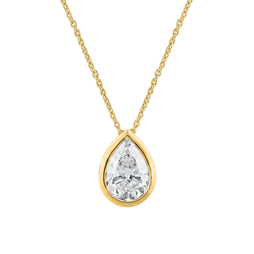 Bezel pear 2.00 ct pendant