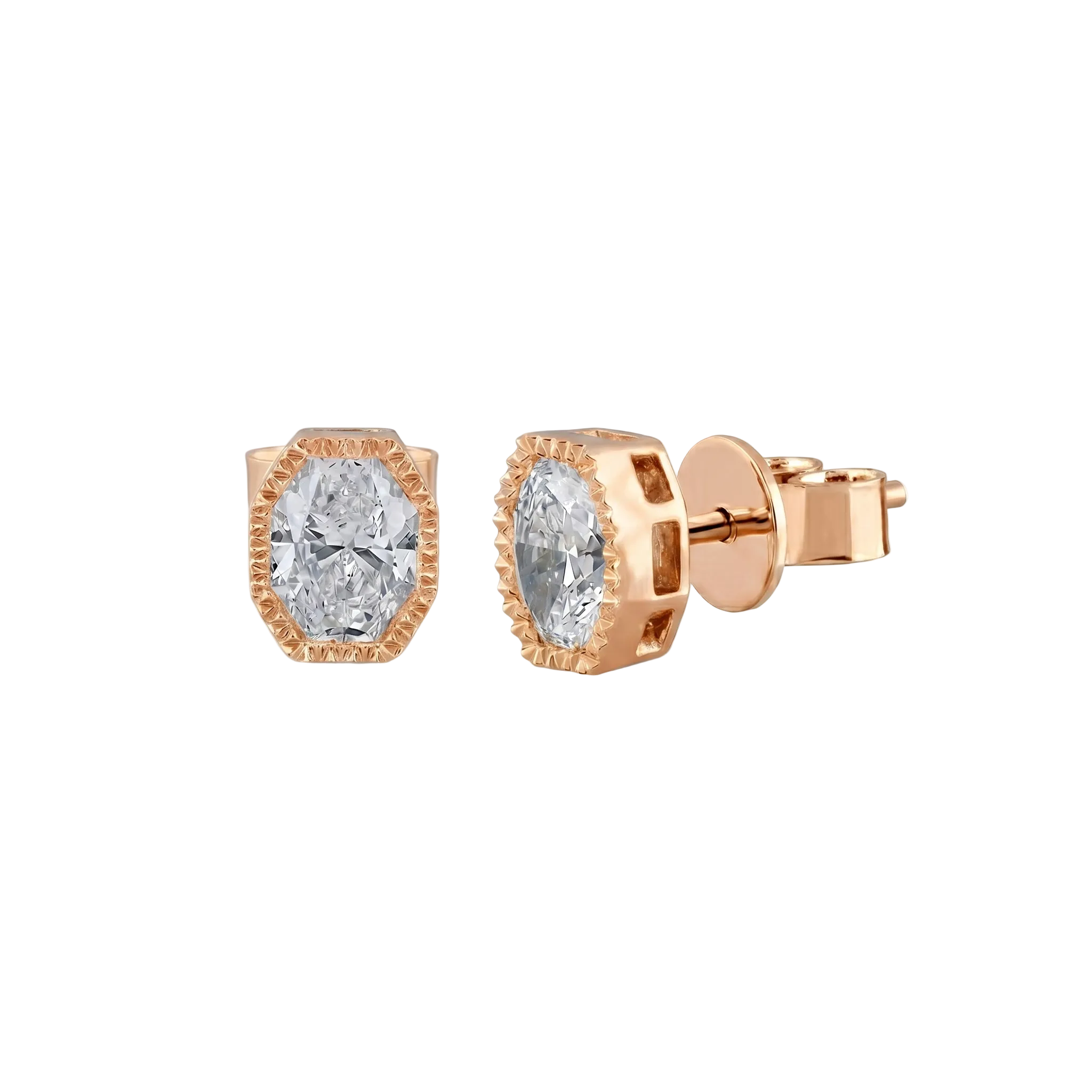 Oval-Cut Diamond Stud Earrings