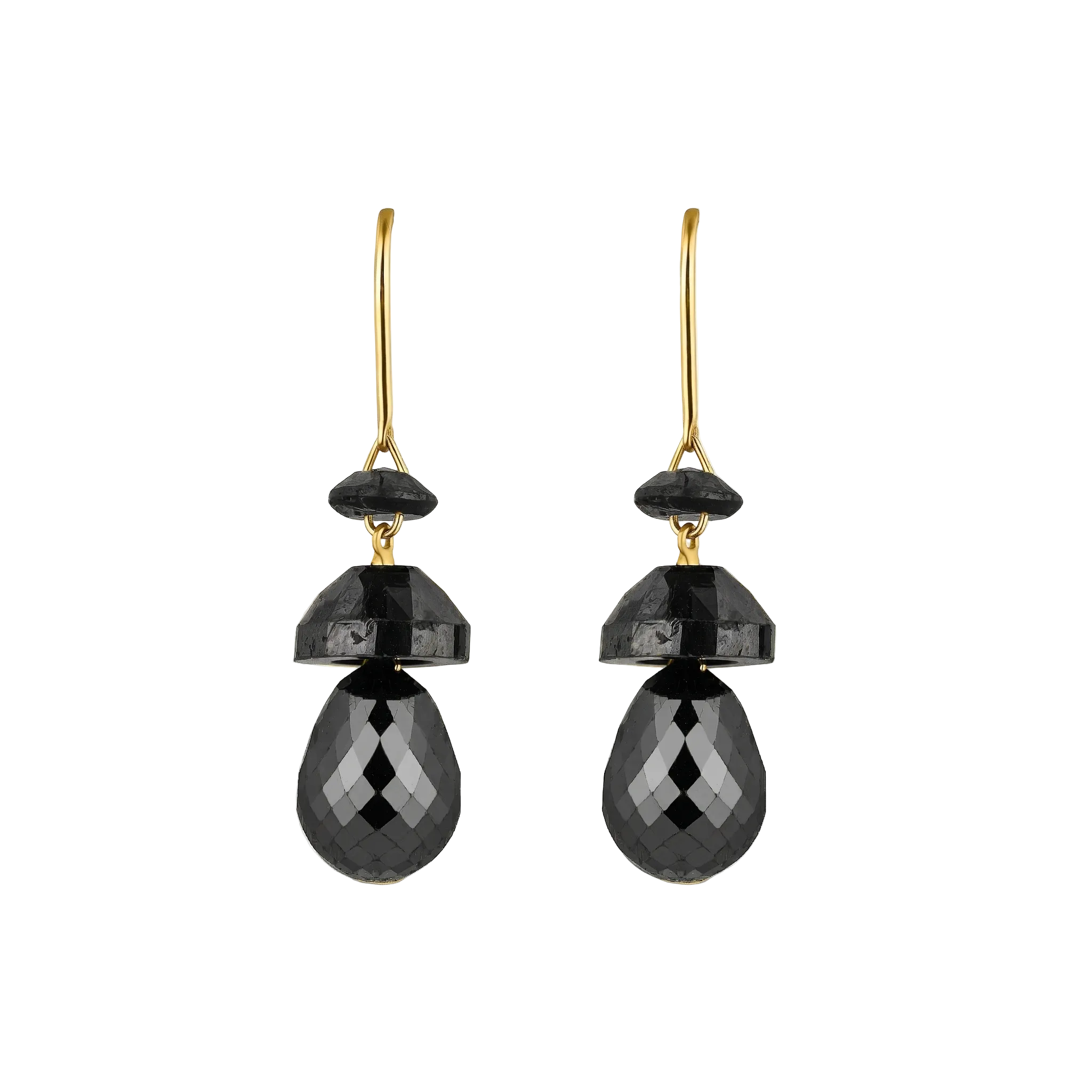 Black Diamond Geometric Briolette Drops