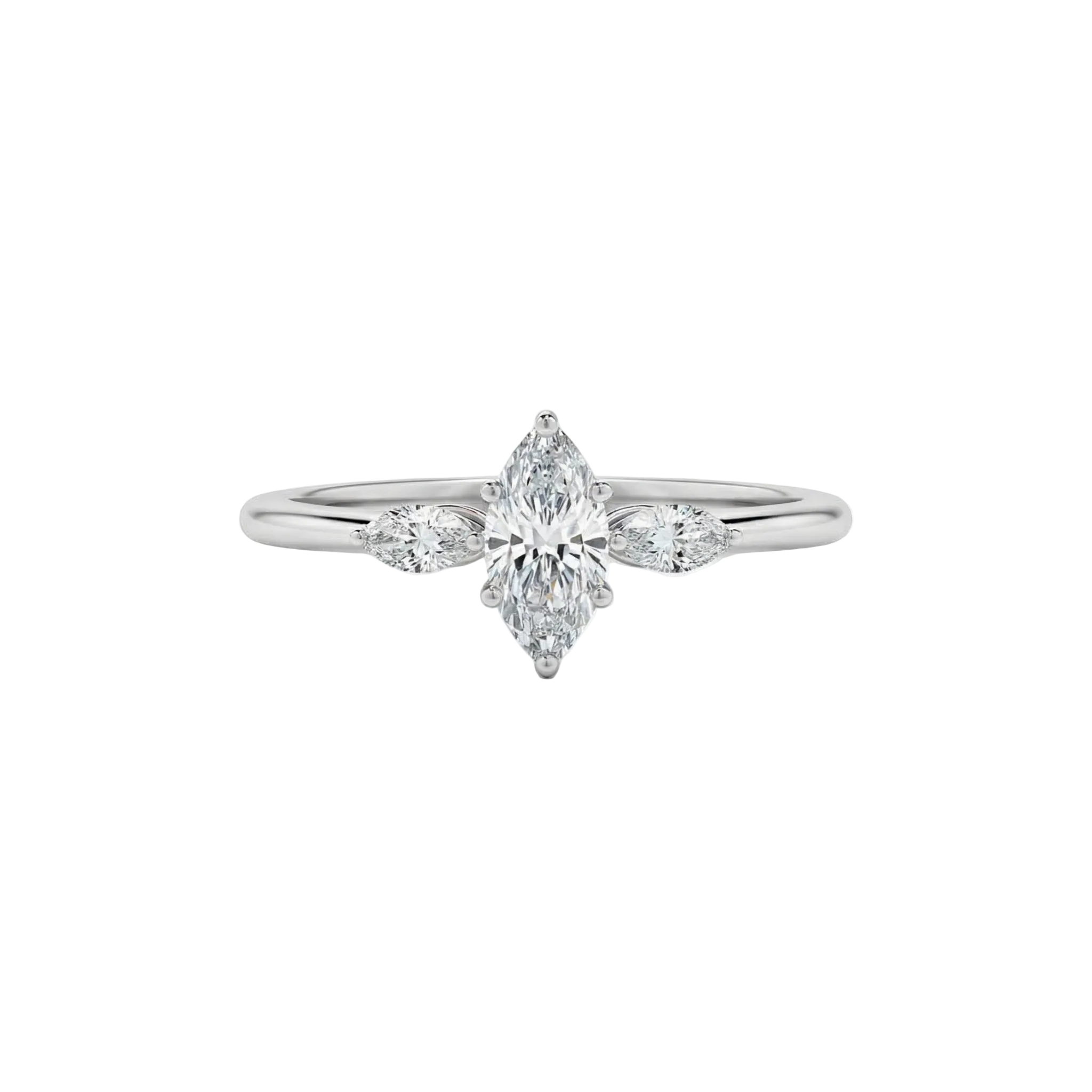 Marquise & Pear Three-Stone Ring