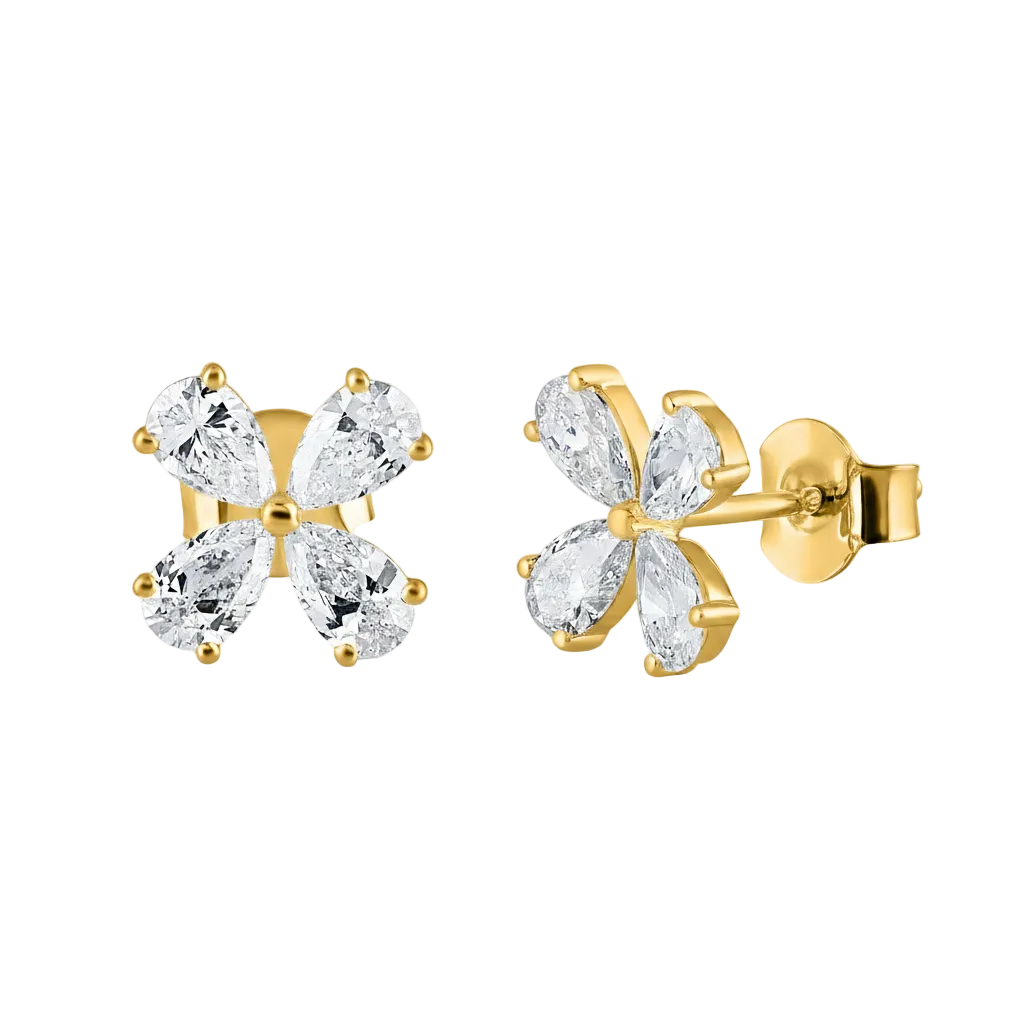 Pear Blossom Diamond Studs