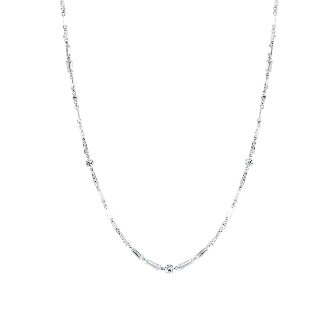 Baguette & Round Brilliant Multi-Station Necklace